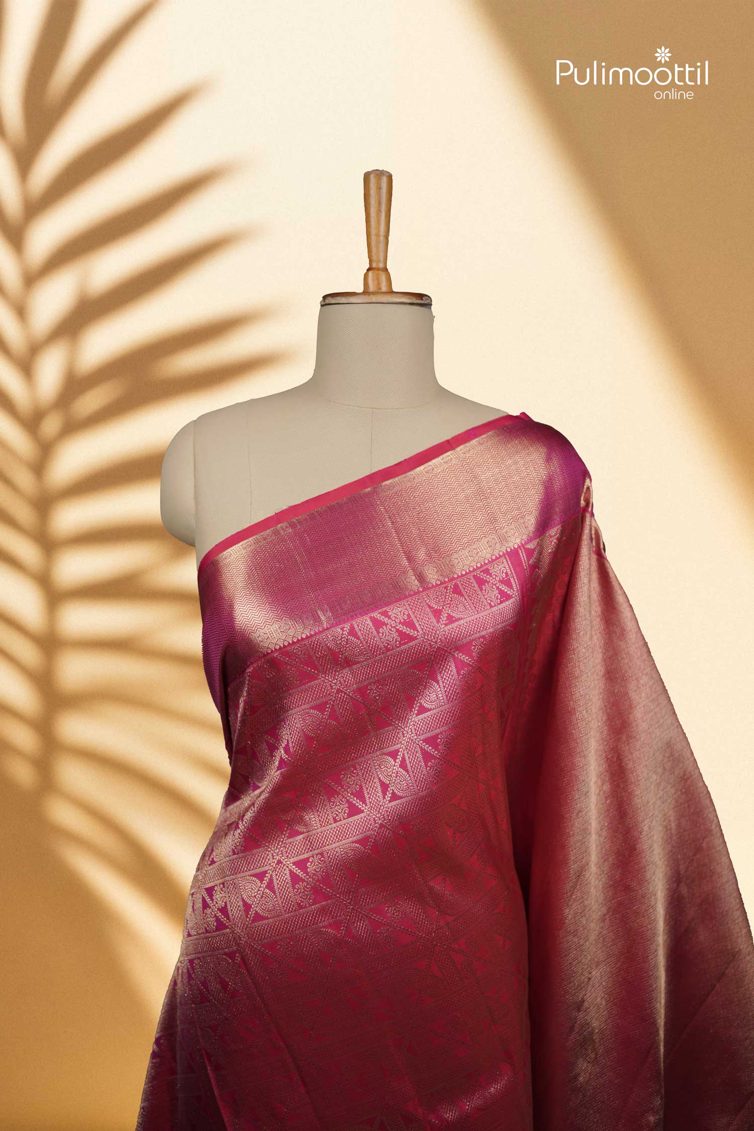 Rani Pink Colour Kanchipuram Saree.