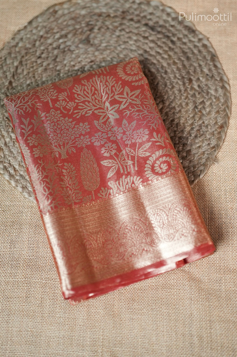 Red Colour Semi Silk Kanchipuram Saree