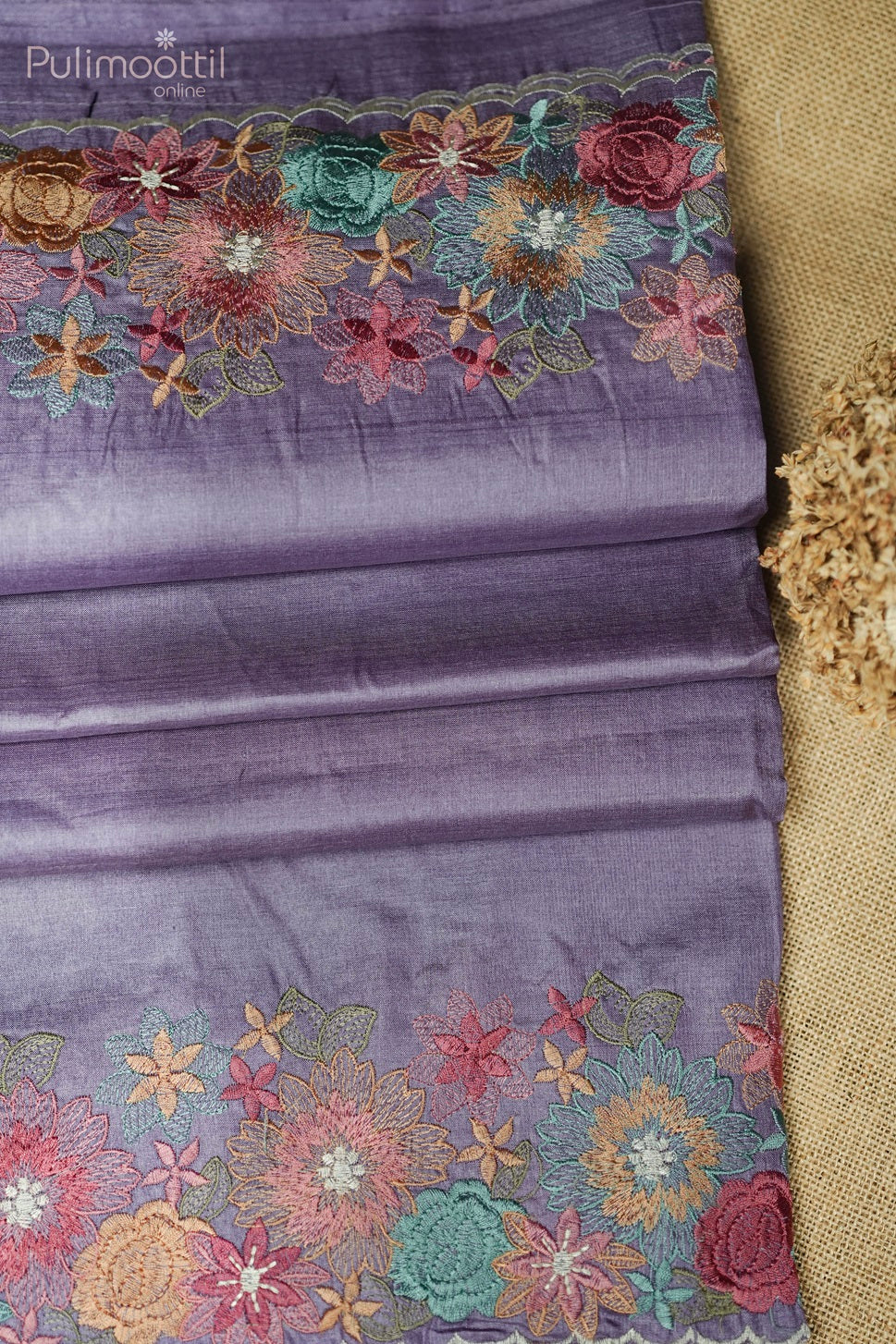 Lavender Colour Tussar Silk Saree