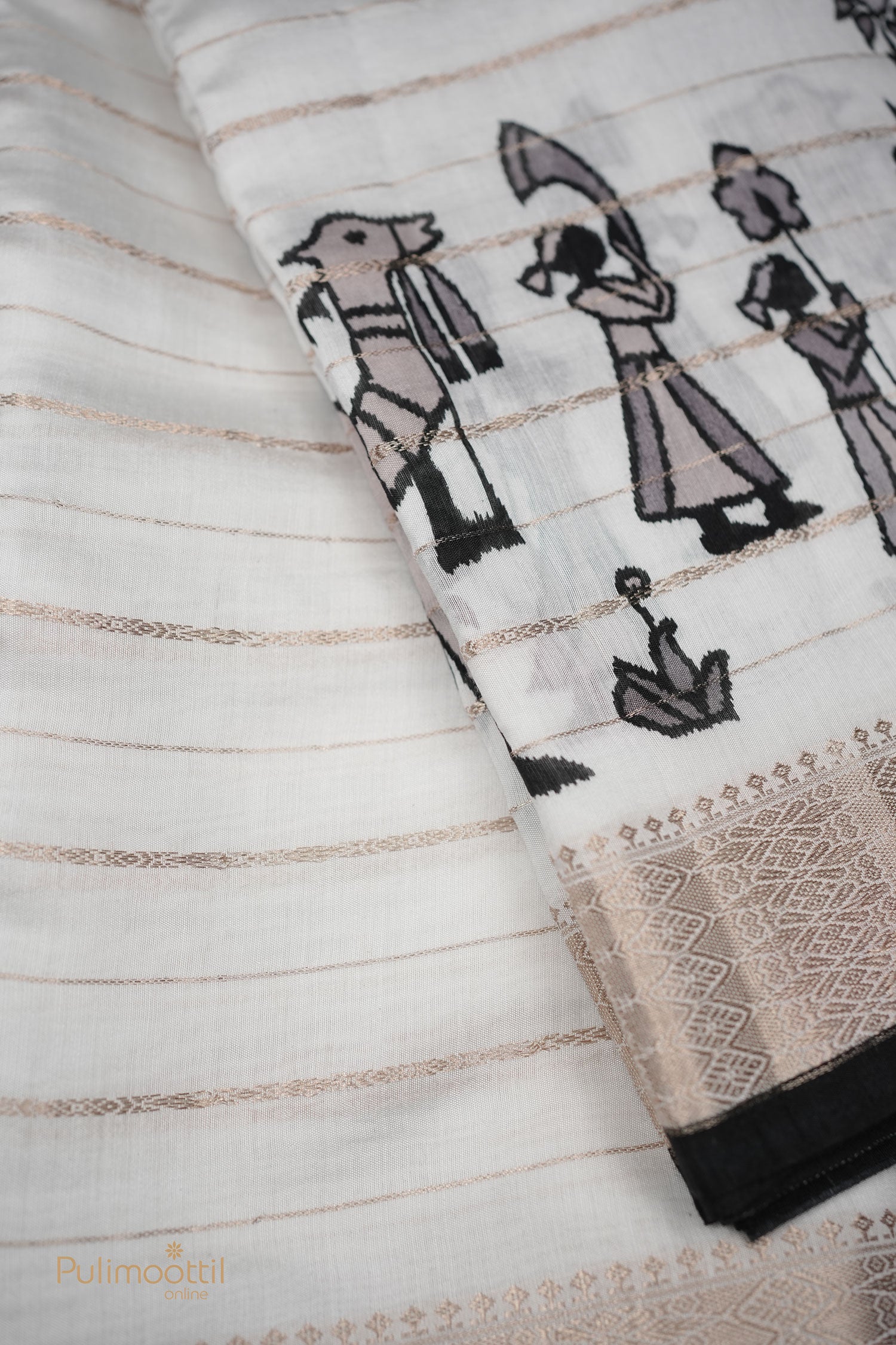 White color Chanderi silk saree