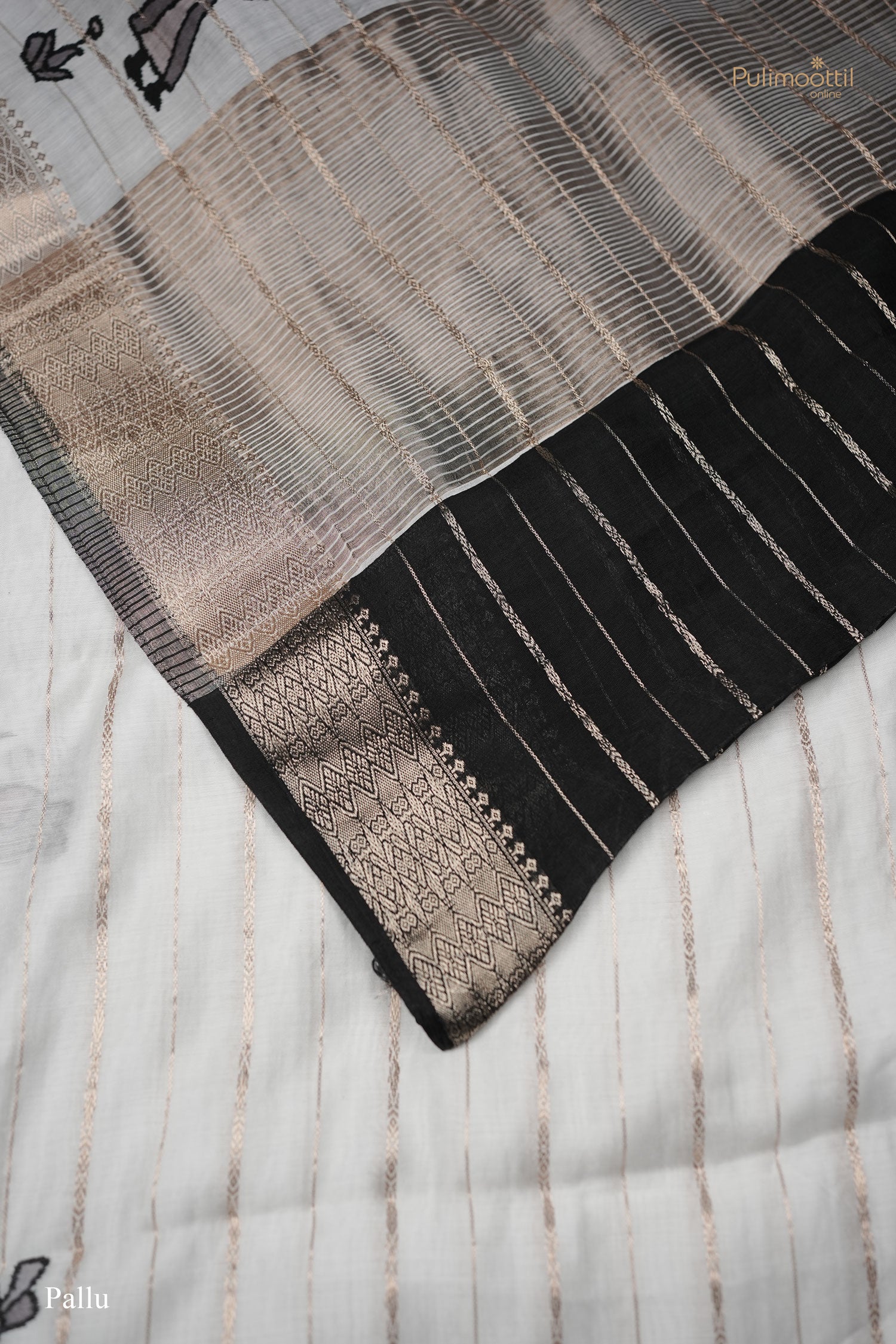 White color Chanderi silk saree