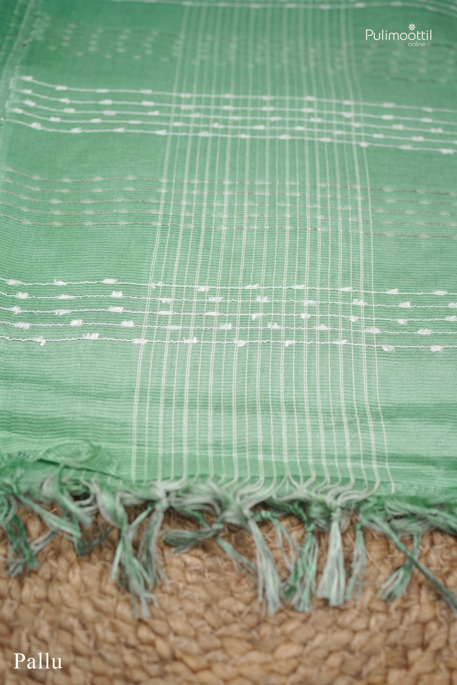 Aqua peal color Semi Tussar saree.