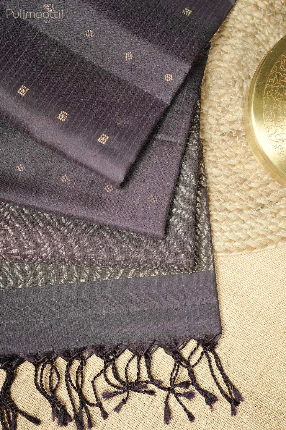 Dark Purple Colour Kanchipuram Soft Silk Saree