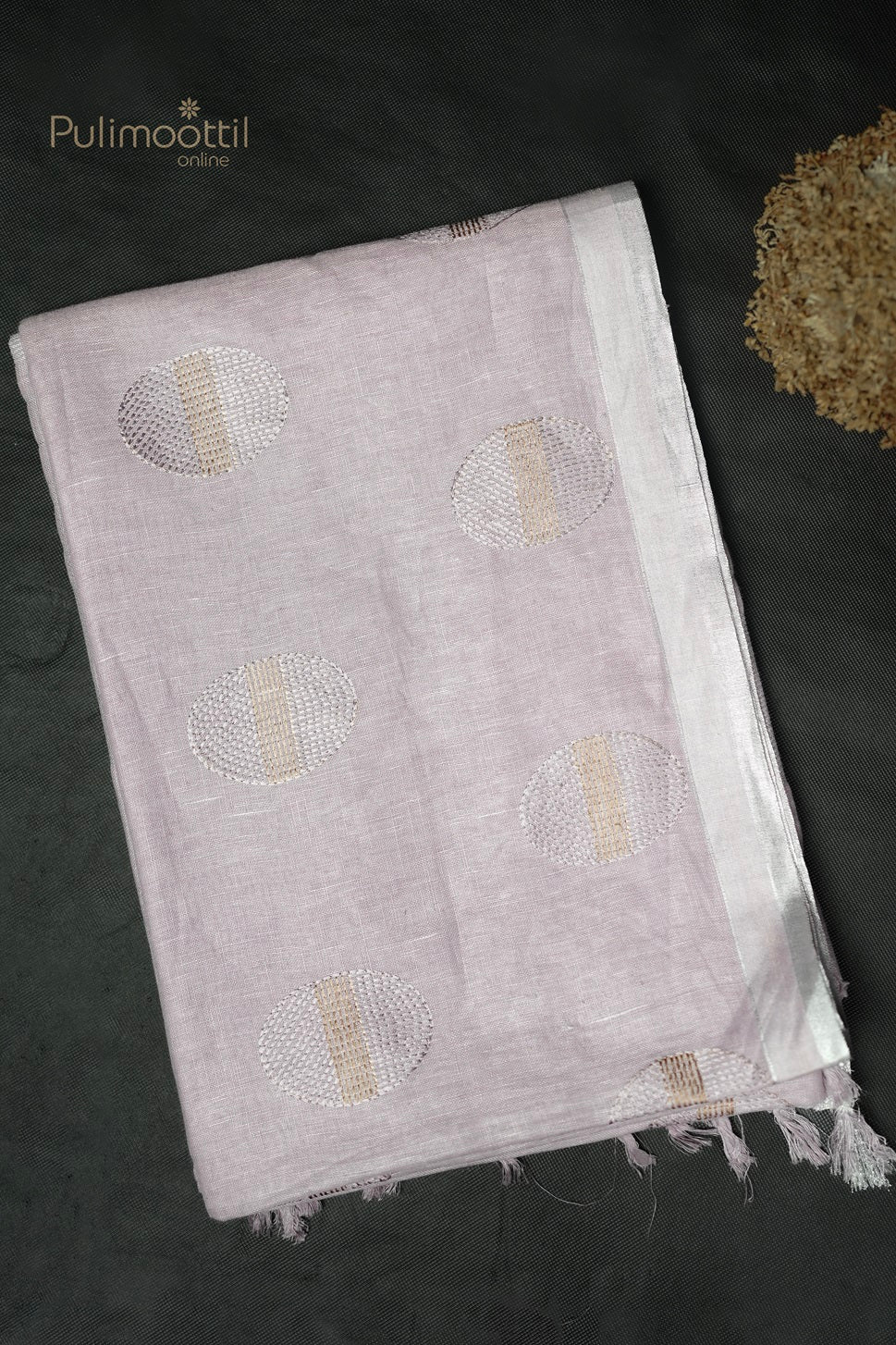 Pastel Lavender Colour Linen Silk Saree
