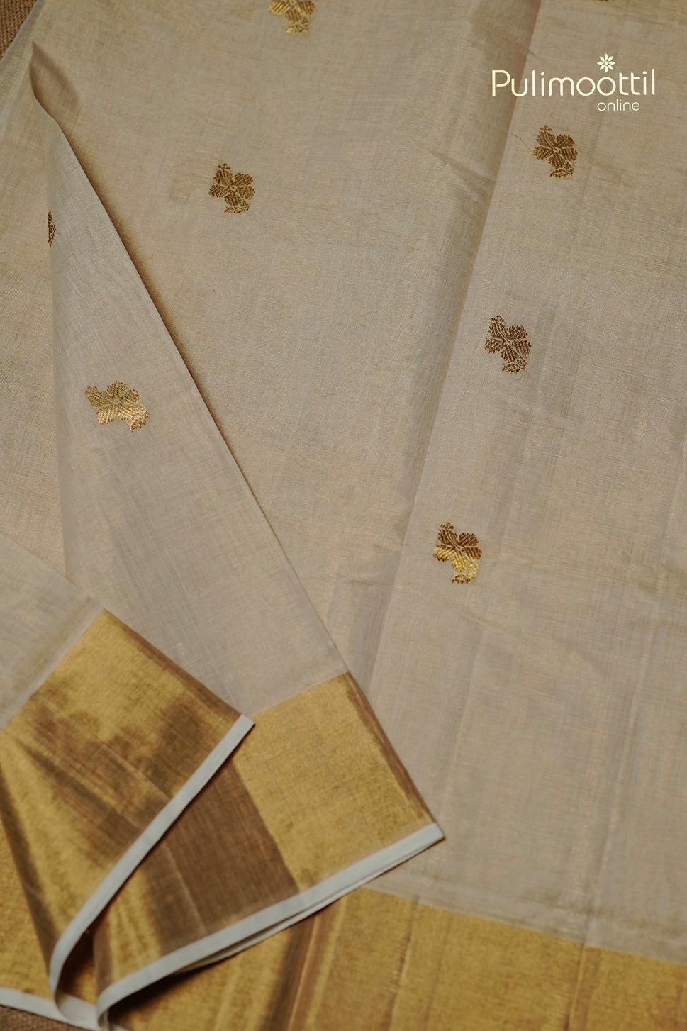 Kerala Traditional Golden Tissue Handloom Set Saree