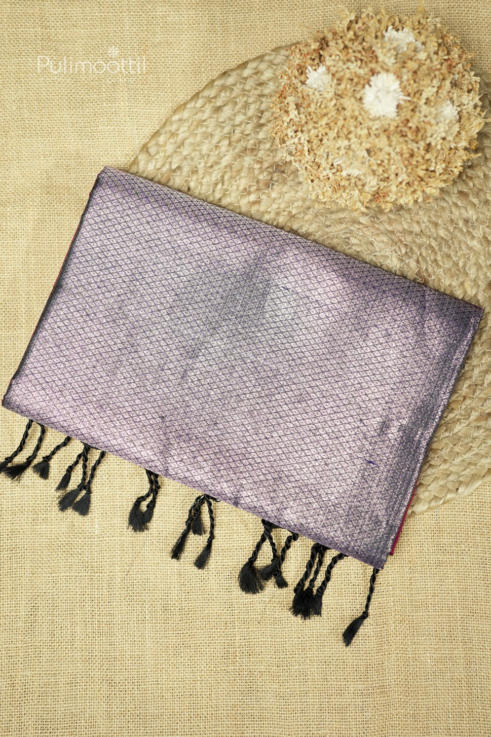 Bluish Red Colour Kanchipuram Soft Silk Saree