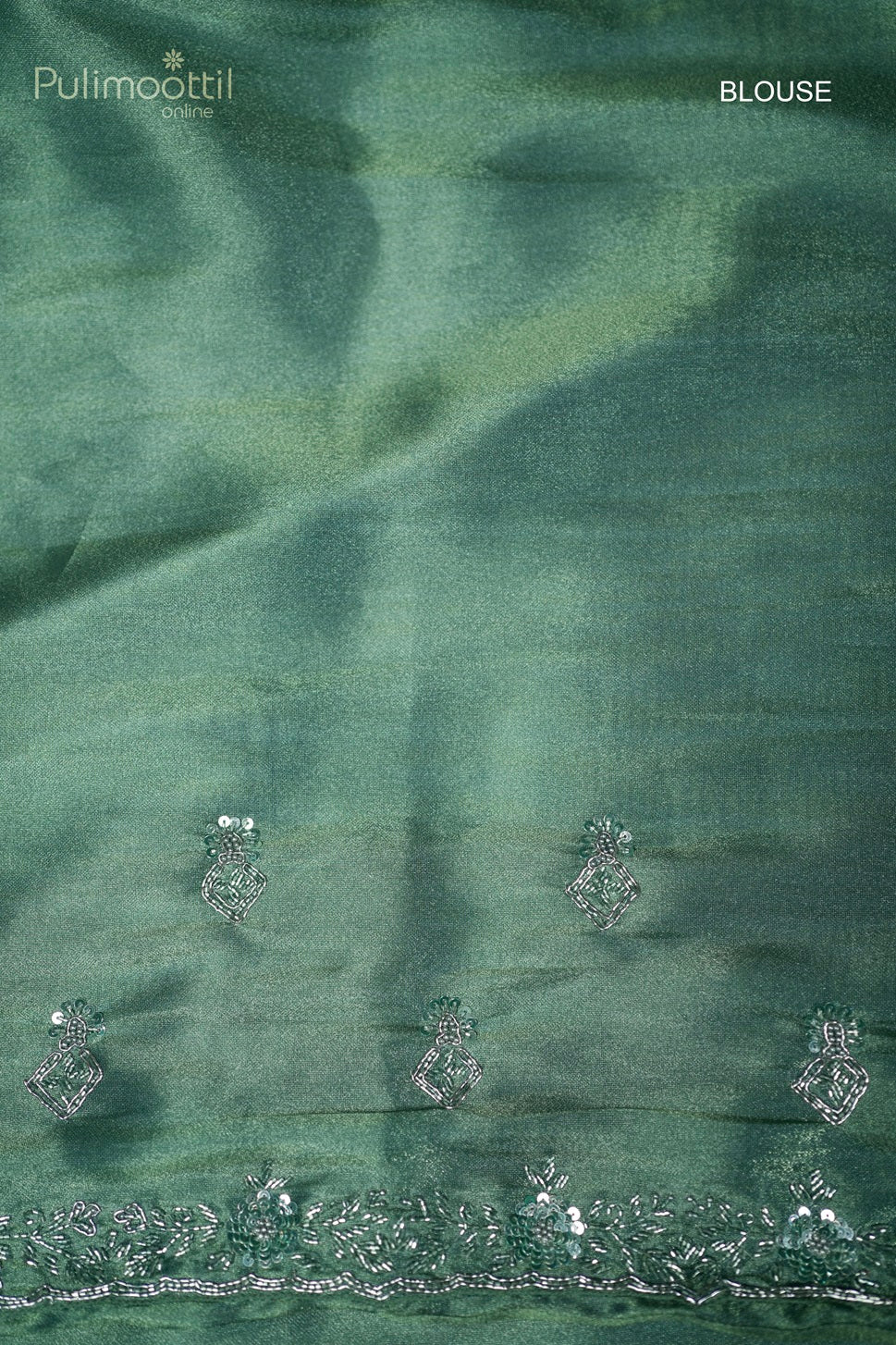 Teal Green Colour Golden Tissue Organza Fancy Saree