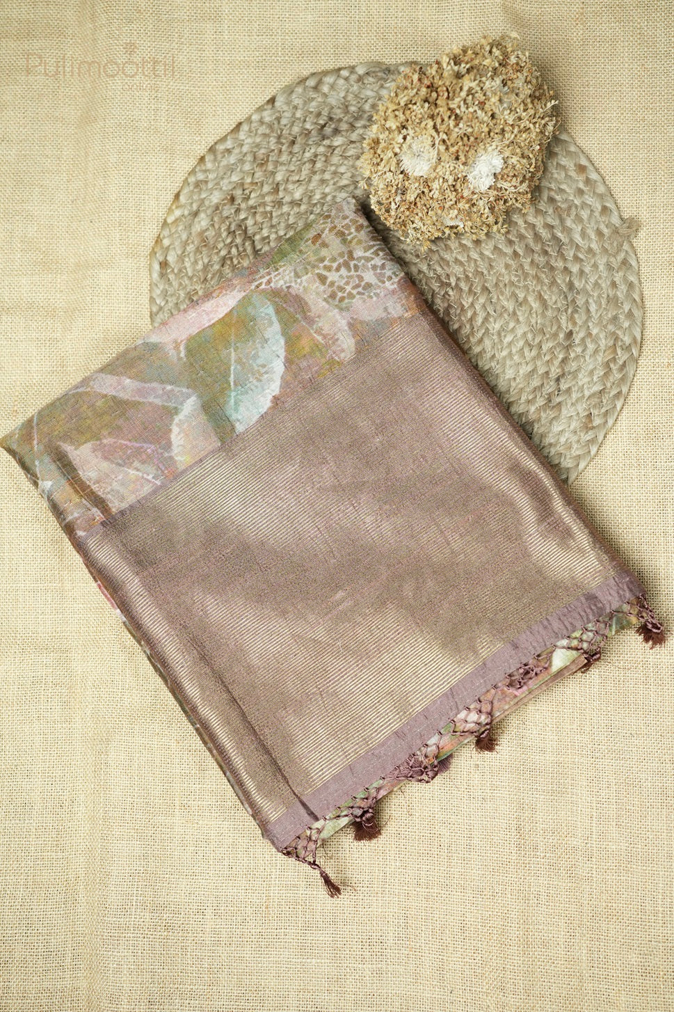 Multicolour Printed Jute Silk Saree