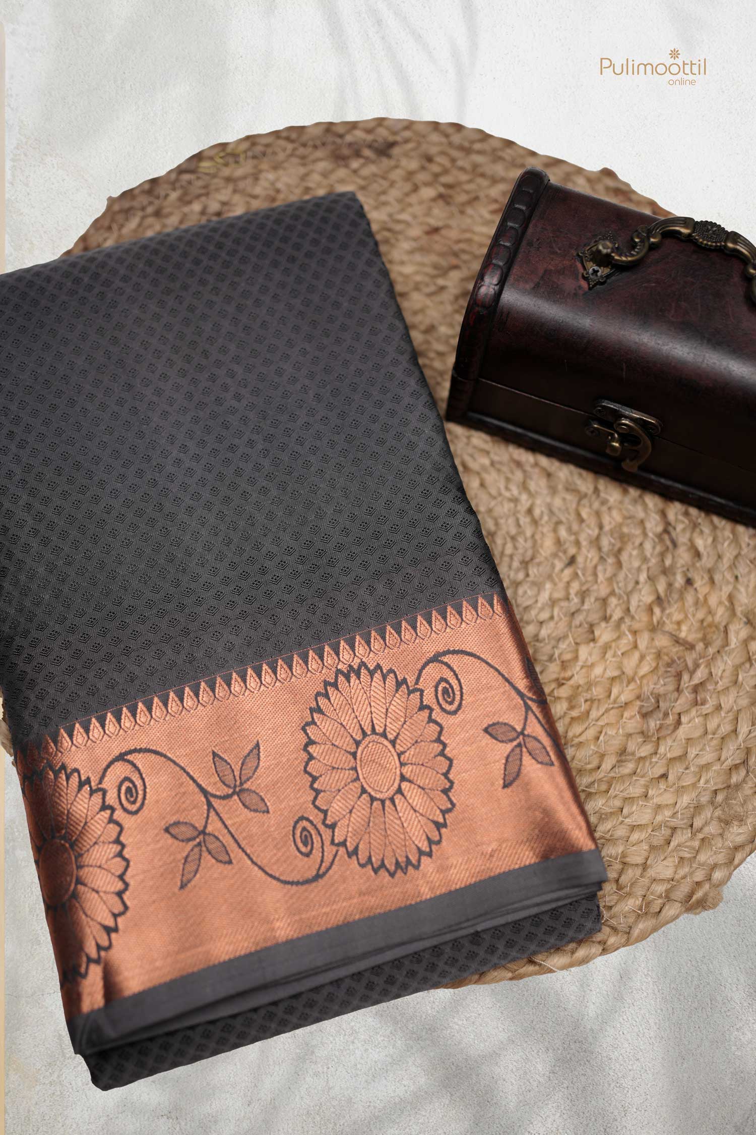 Dark Grey Samuthrika Pattu.