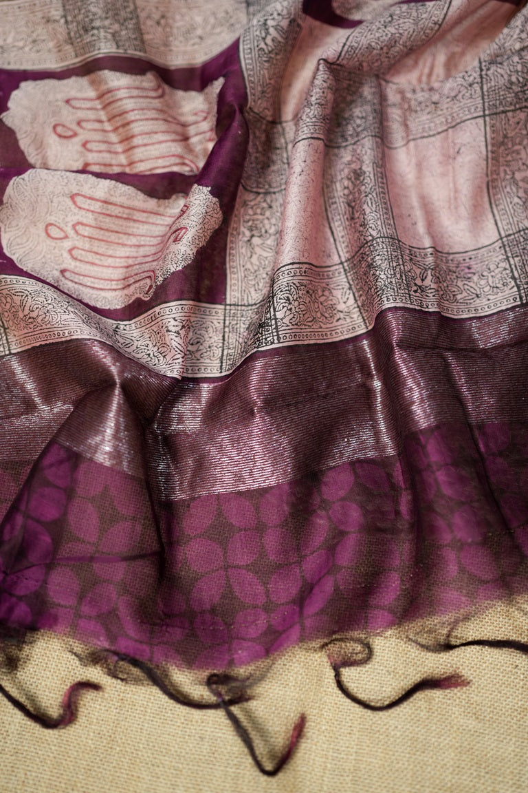 Multicolor semi Chanderi silk saree