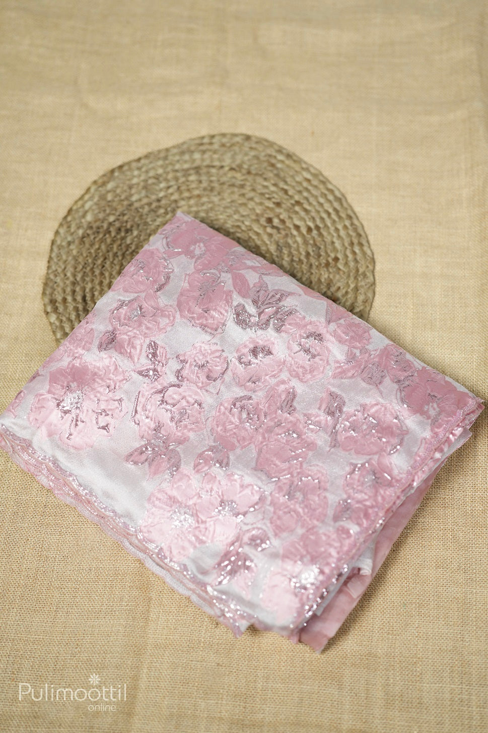 Light pink-colored Turkish organza fancy saree