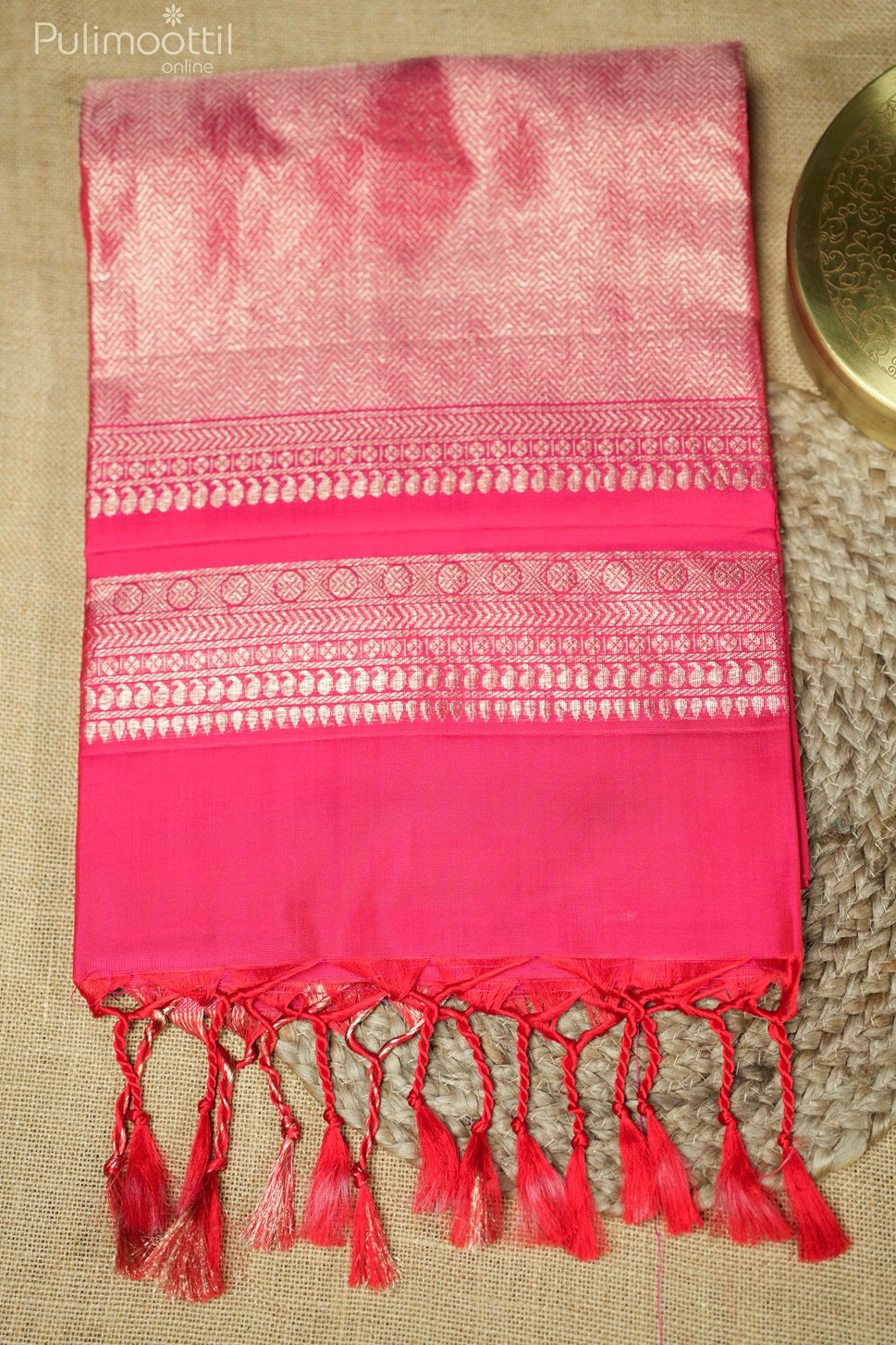 Rani Pink Colour Soft Silk Saree