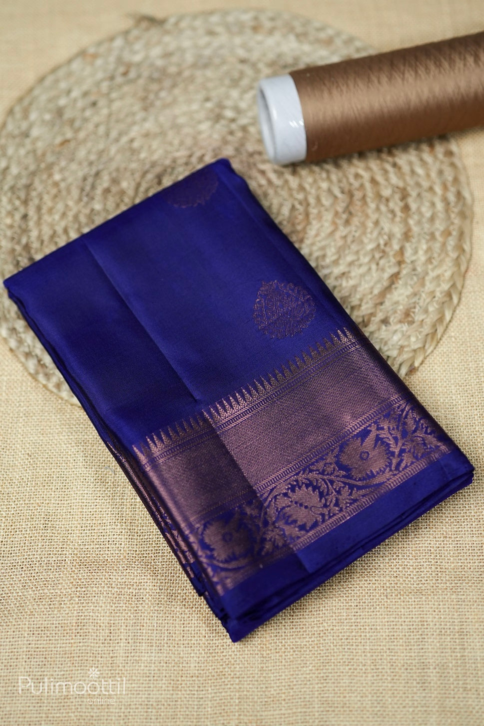Dark Blue Colour Kanchipuram Soft Silk Saree