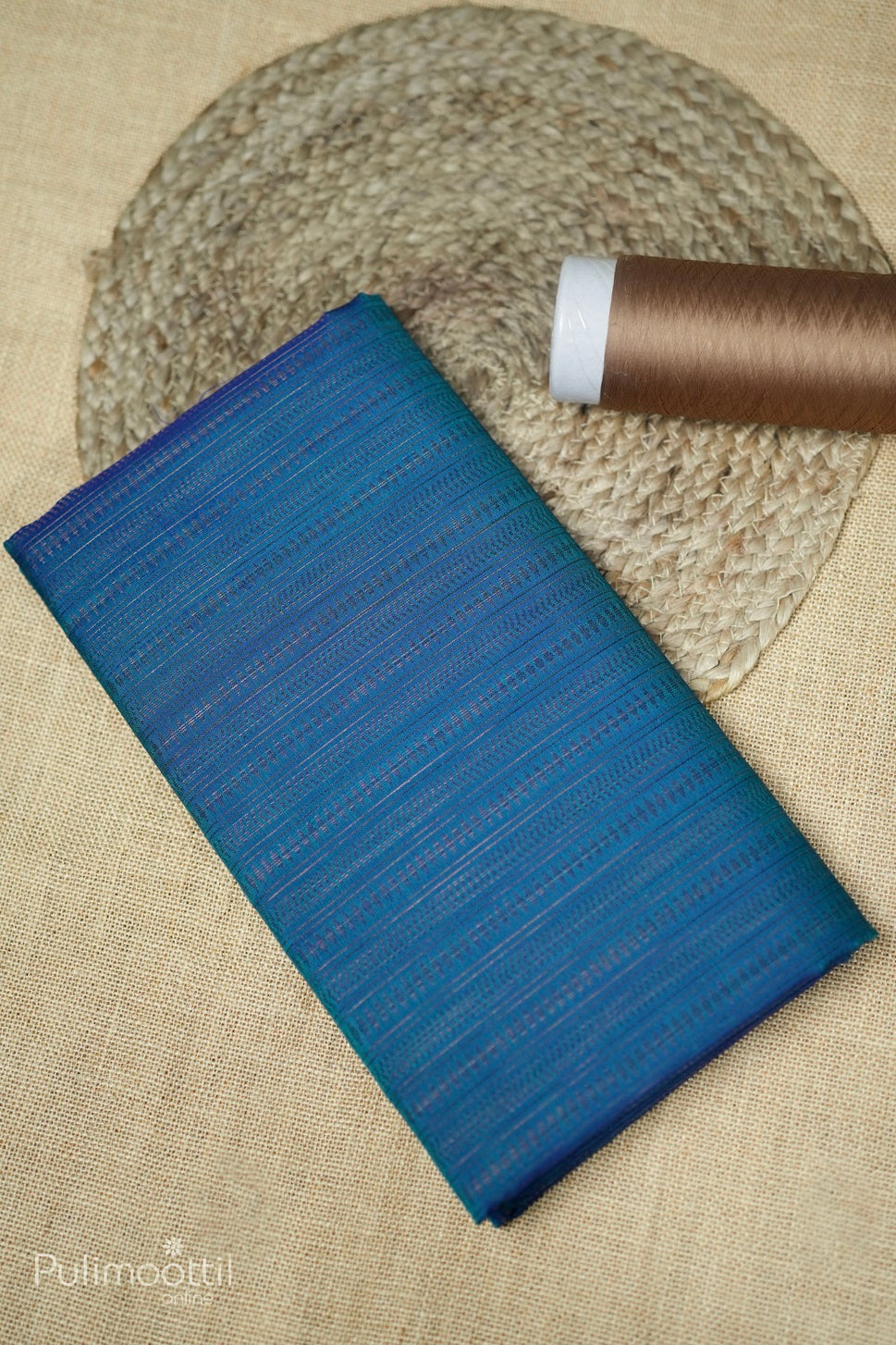 Dark Peacock Blue Colour Kanchipuram Designer Saree