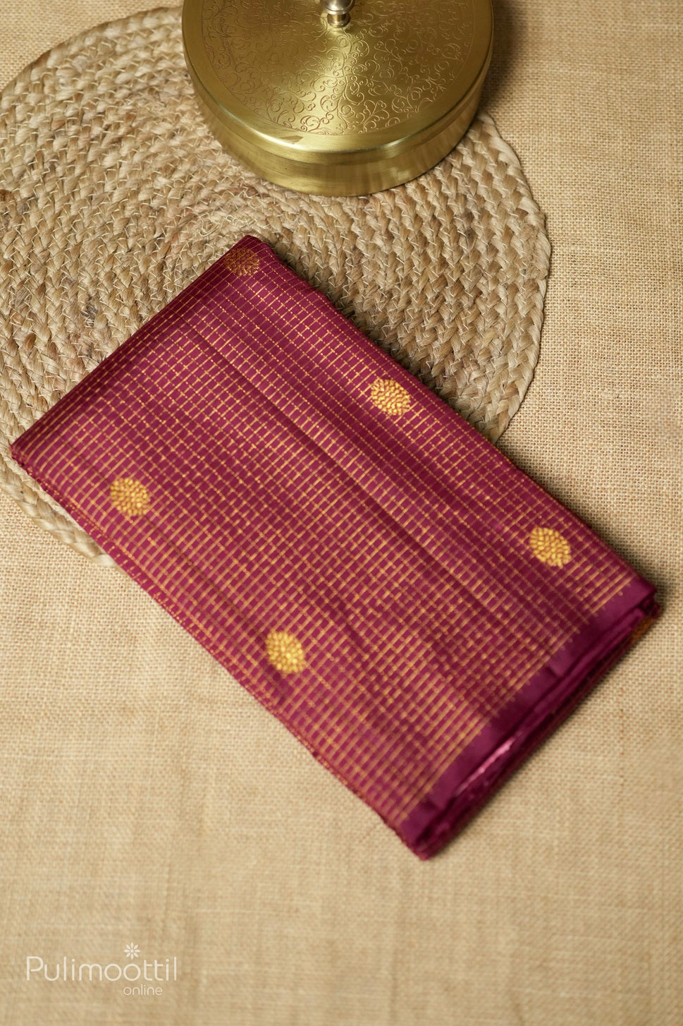 Maroon-colored Kanchipuram designer saree