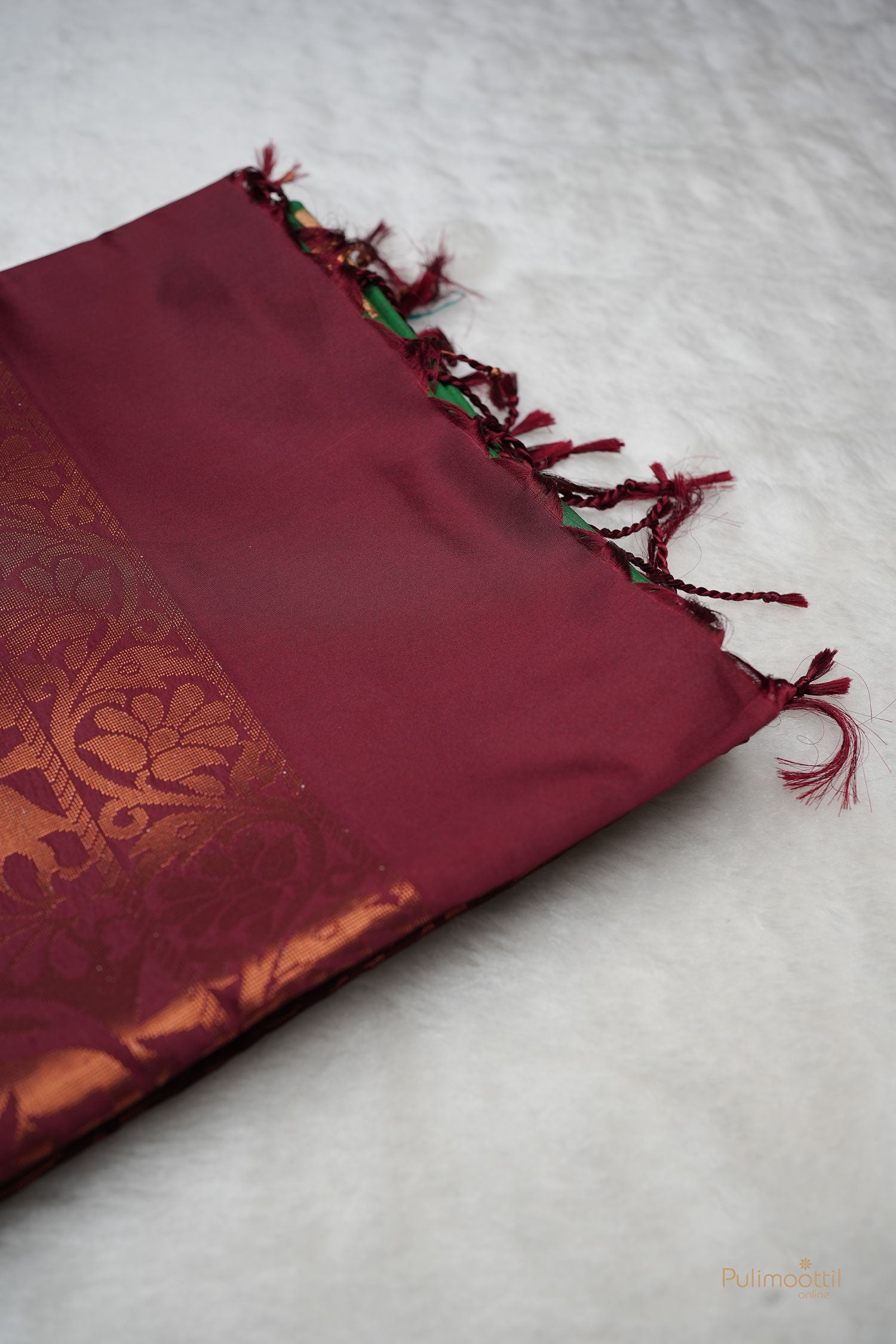 Forest Green Color Semi silk Saree