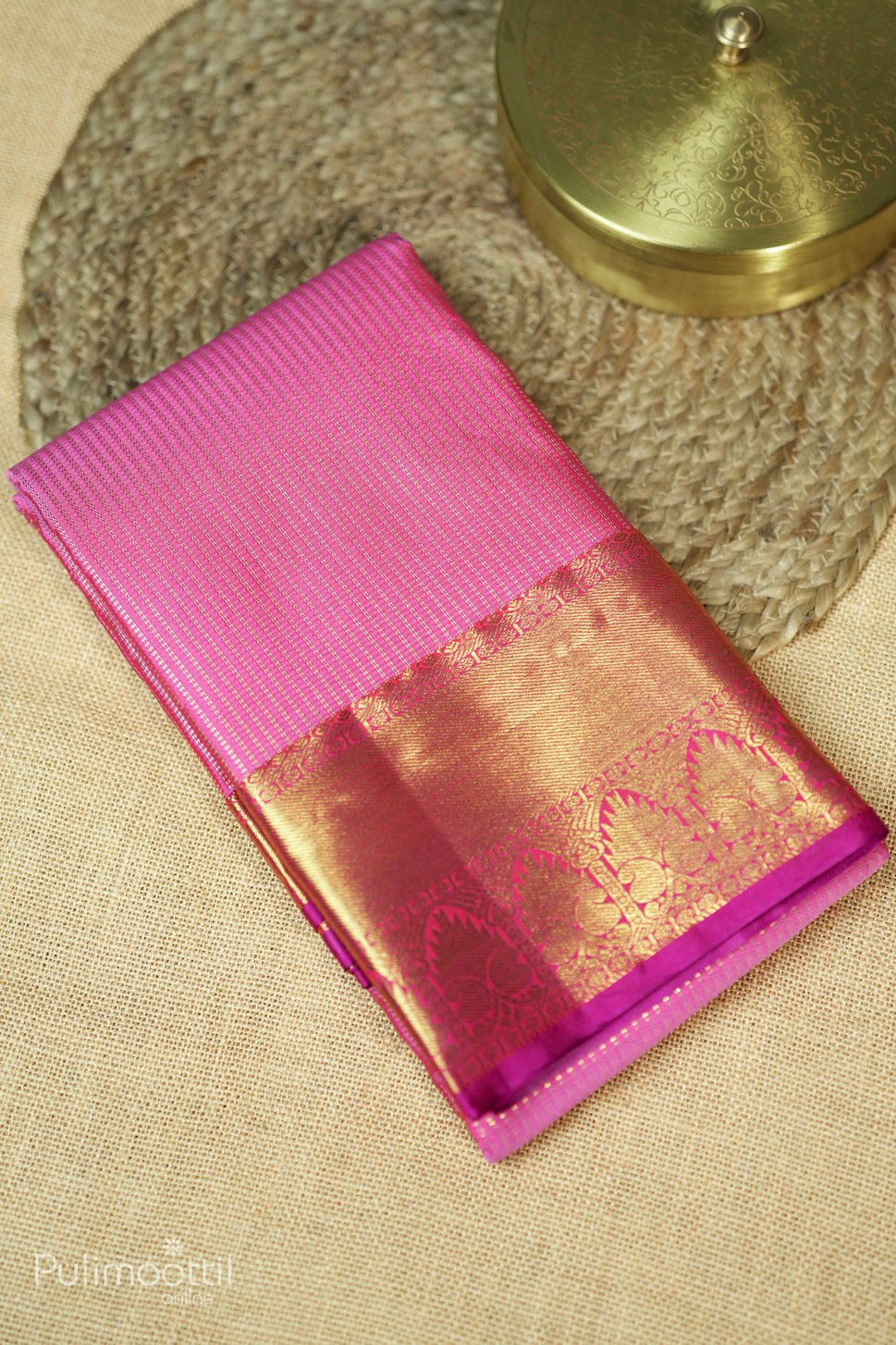 Pastel Pink Colour Semi Silk Saree