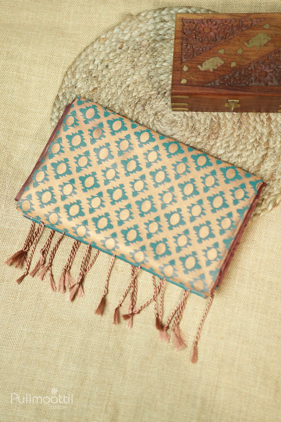 American Brown Colour Semi Silk Saree