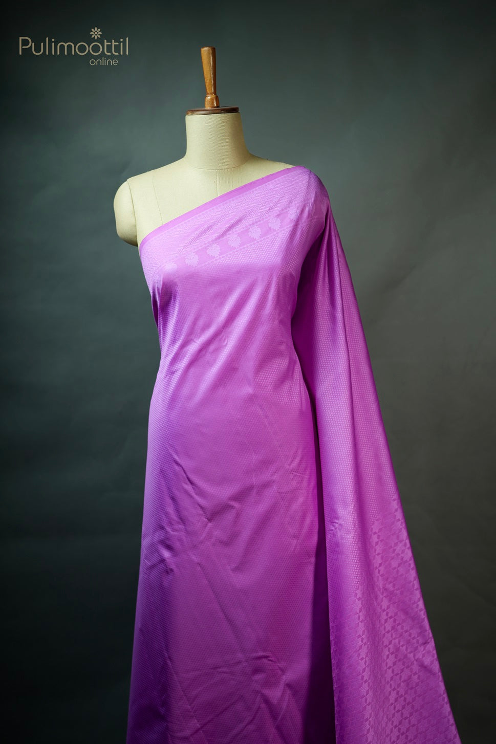 Lavender Colour Soft Print Semi Silk Saree