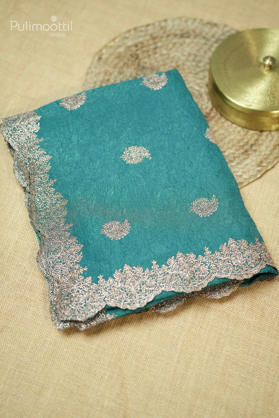Light Cyan Colour Semi Silk Saree