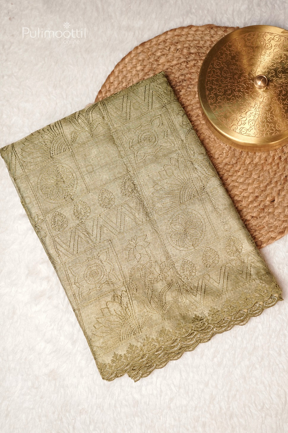 Pastel Pistah Green Colour Tussar Silk Saree