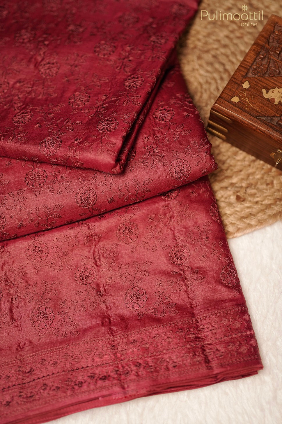 Maroon Colour Tussar Sillk Saree