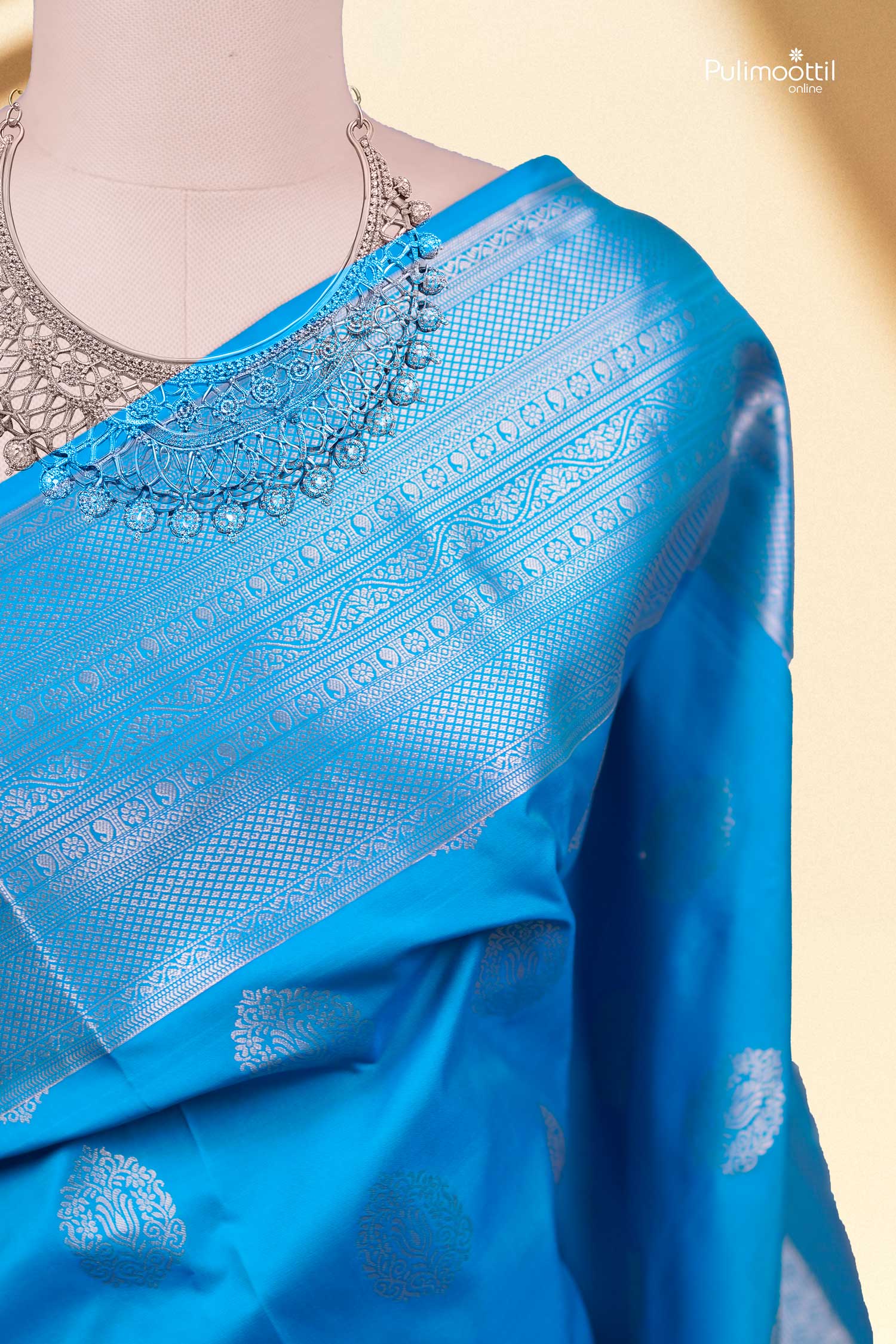 Blue Color Kanchipuram Saree.