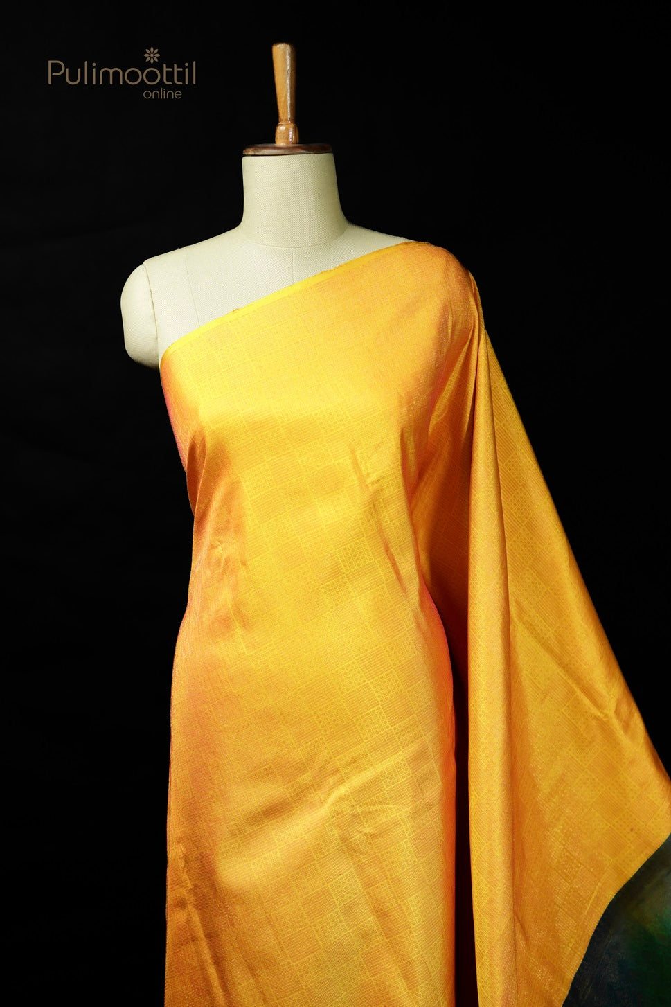 Mustard Yellow Colour Kanchipuram Designer Saree