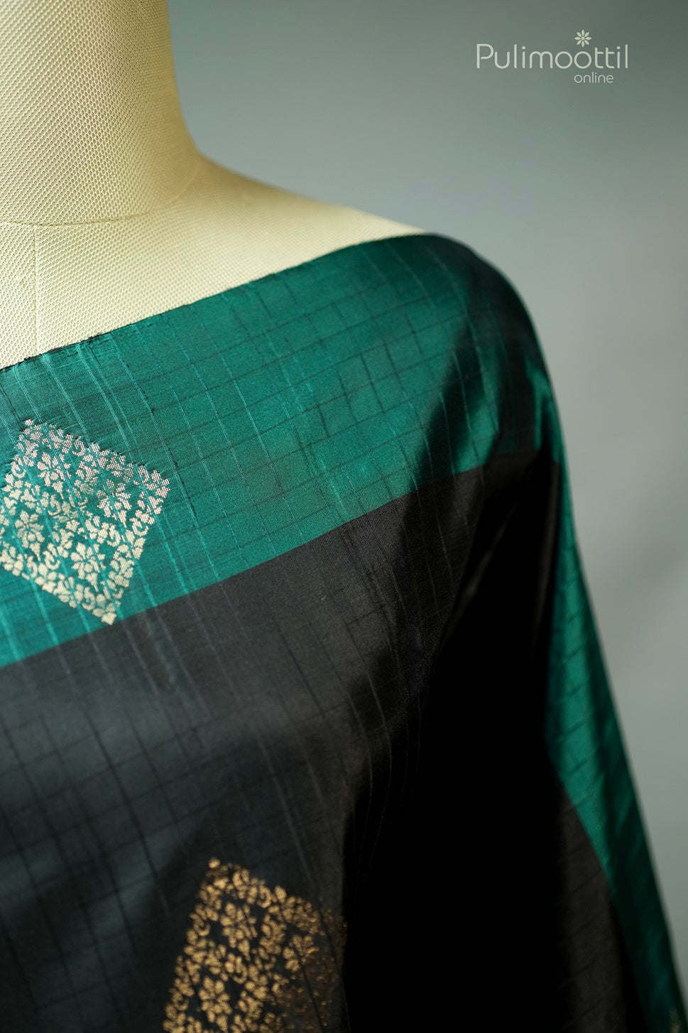 Black Colour Kanchipuram Soft Silk Saree