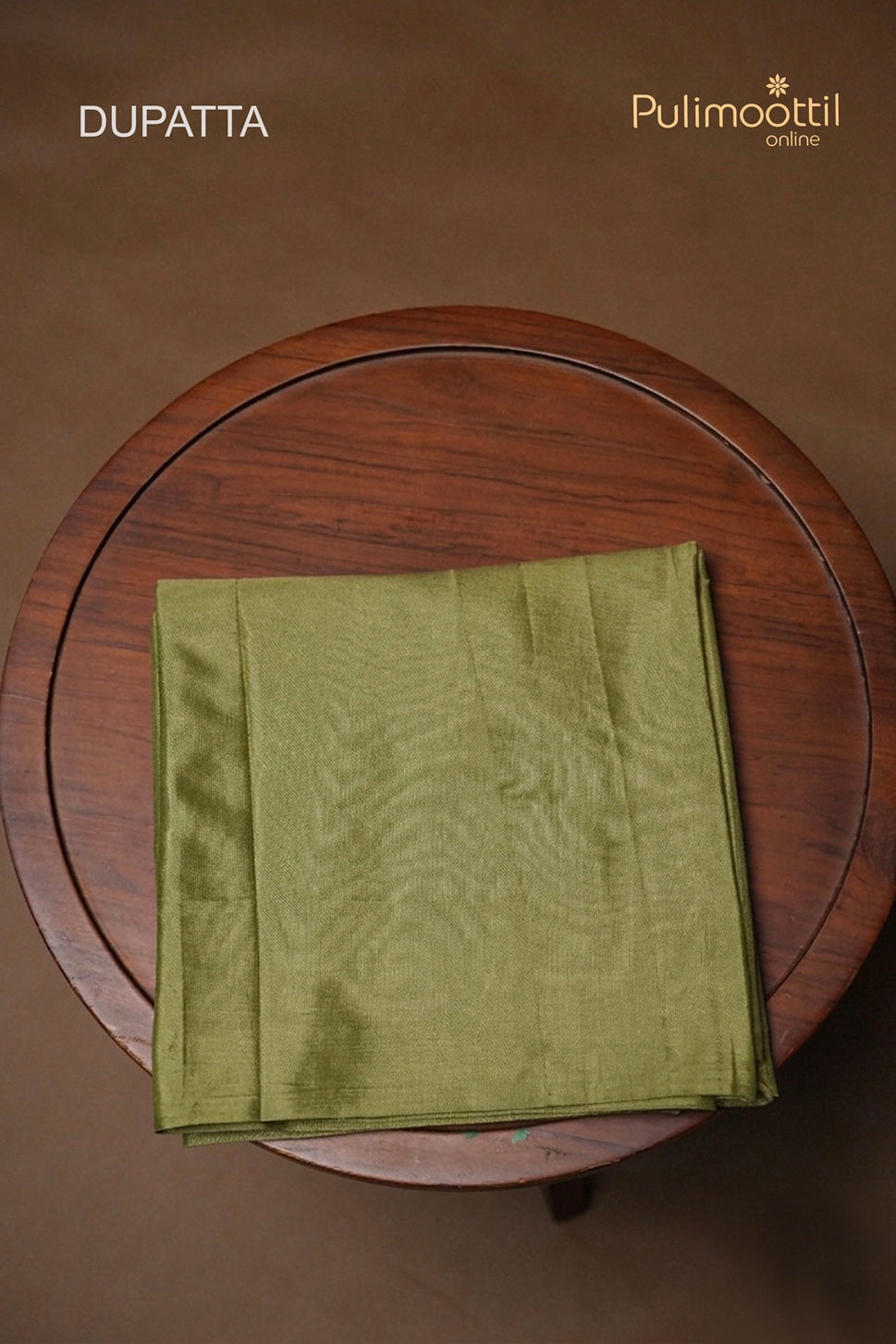 Olive Green Crushed Organza Unstitched Salwar Set