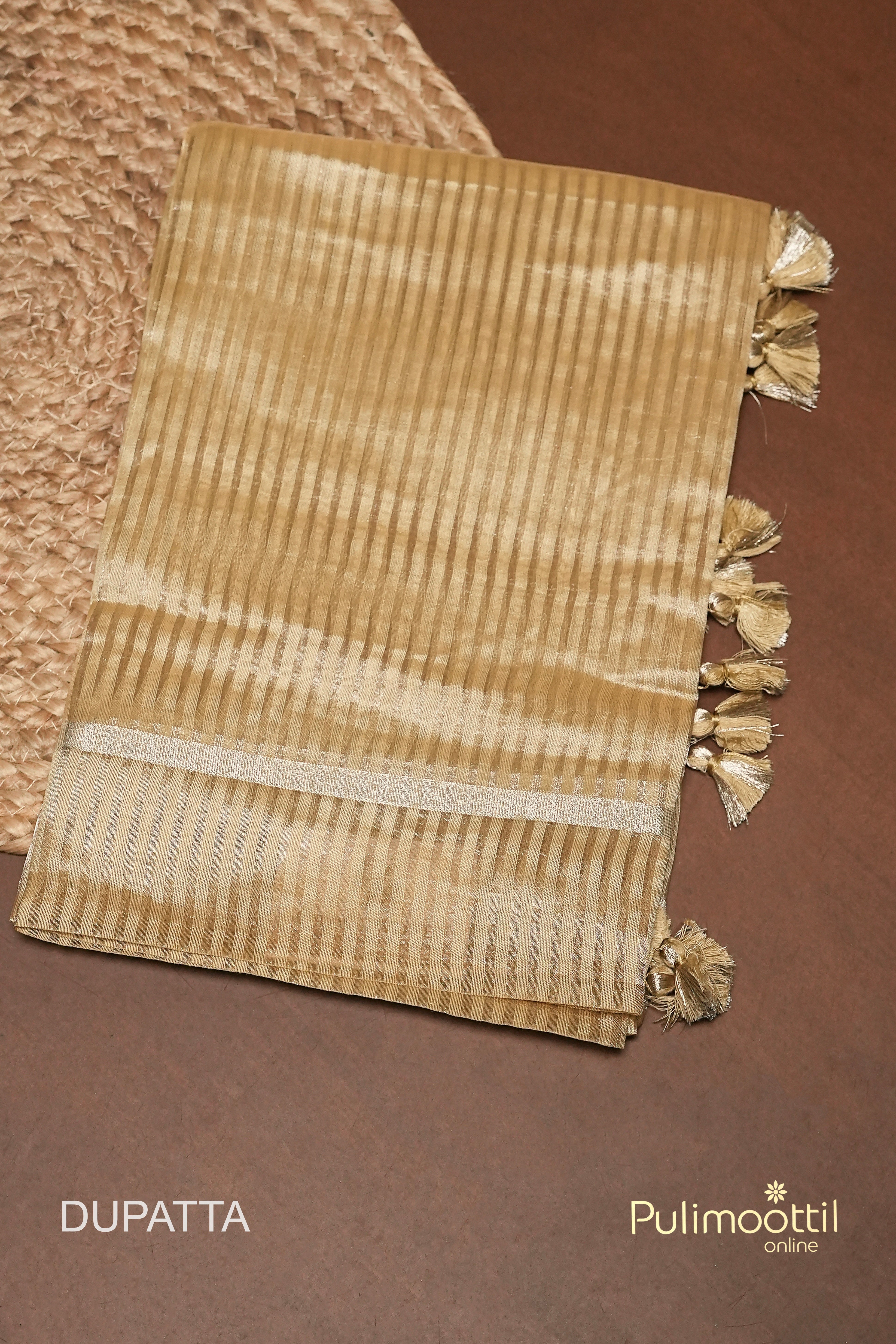 Light Golden Pure Silk Unstitched Salwar Set