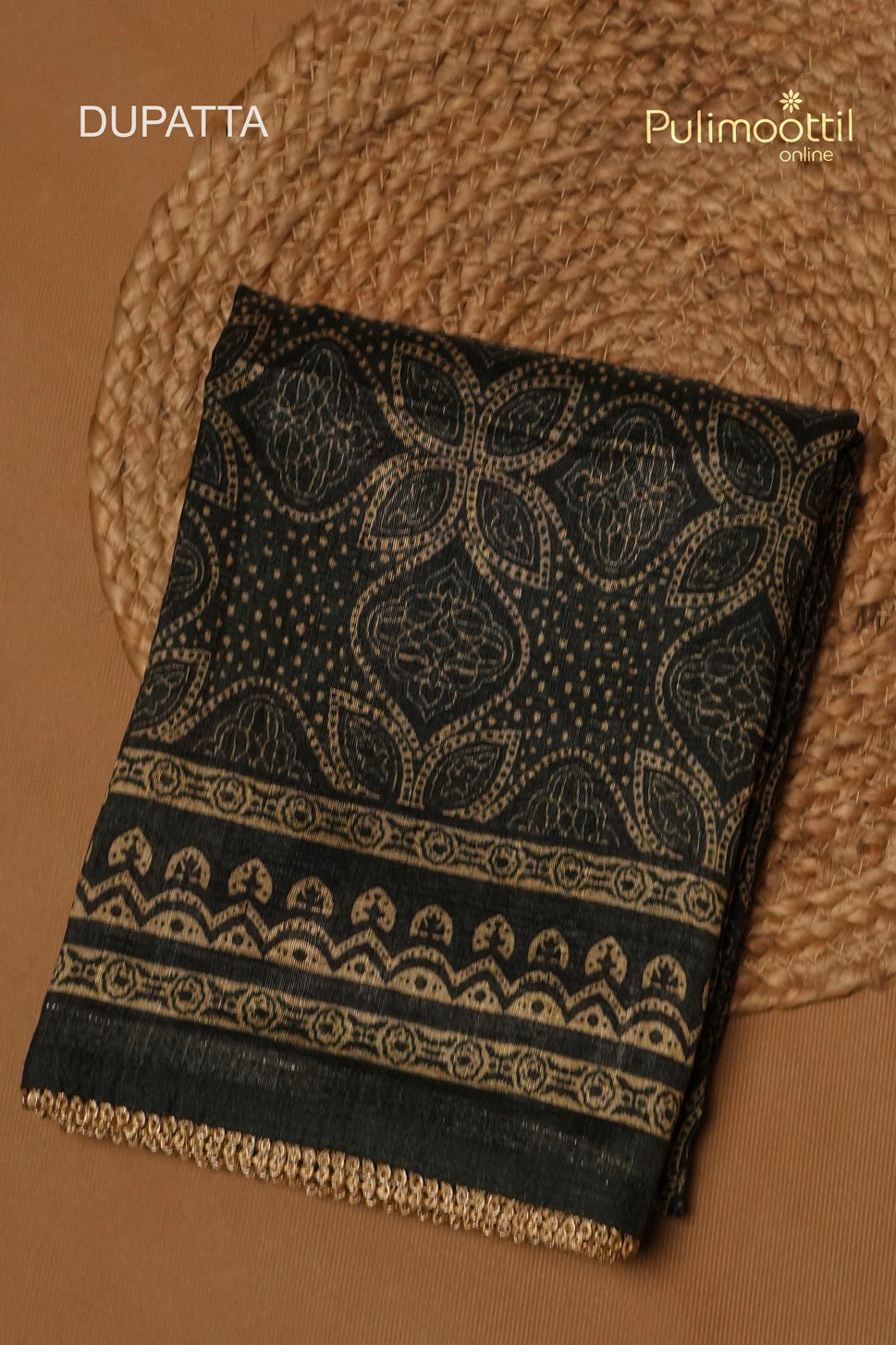 Dark Green Semi Tussar Unstitched Salwar Set