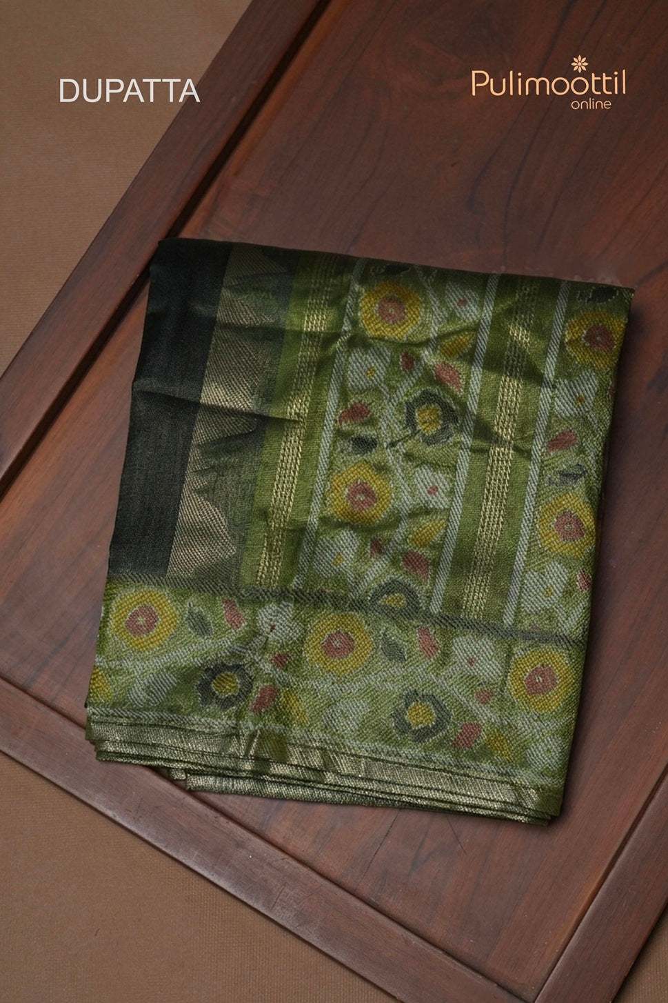 Light Green Semi Tussar Unstitched Salwar Set