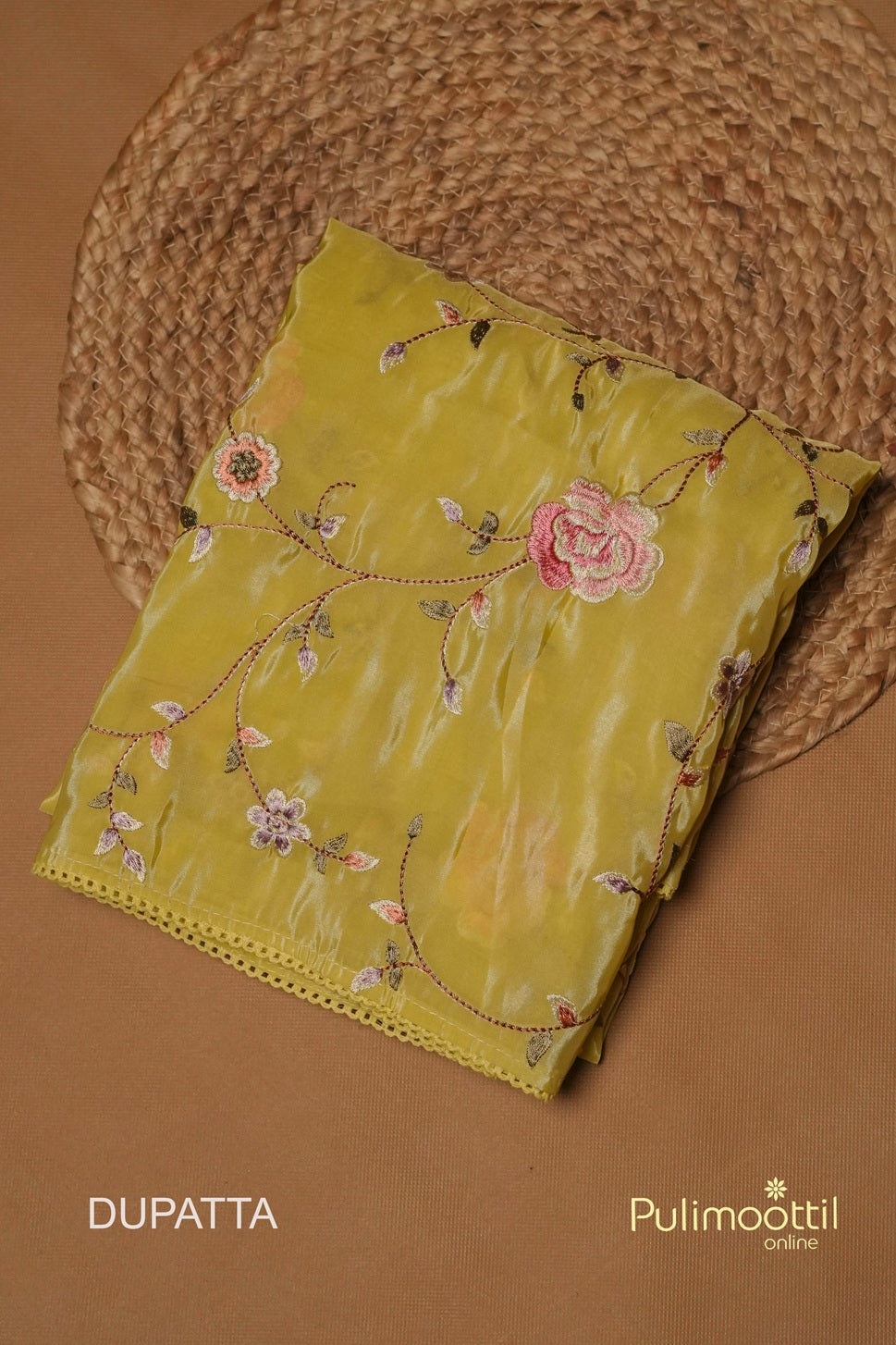 Yellow Green Cripe Silk Unstitched Salwar Set