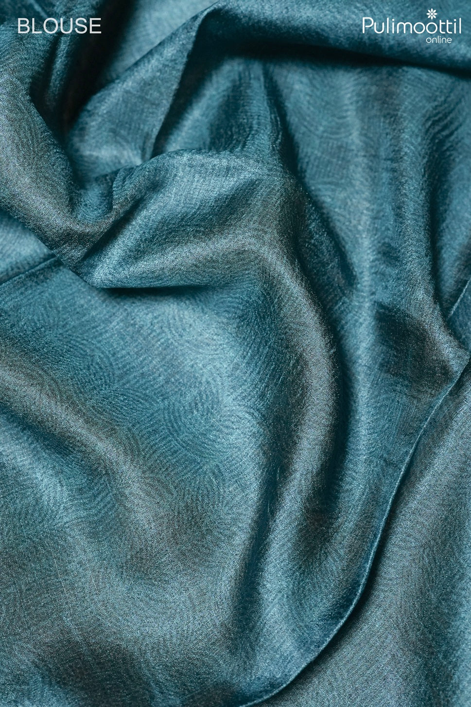 Teal blue color Tussar silk saree