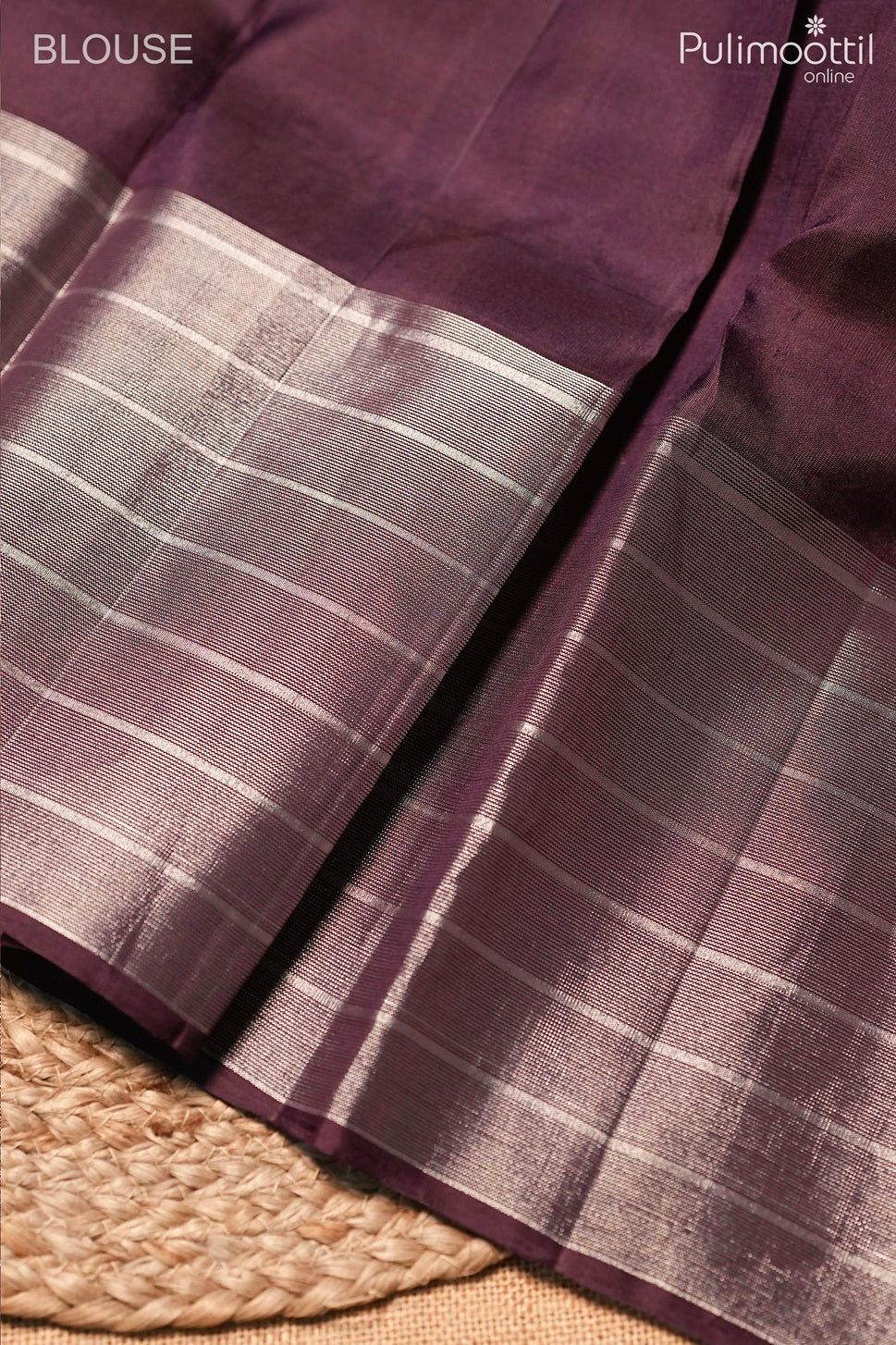 Dark purple color Kanchipuram designer saree