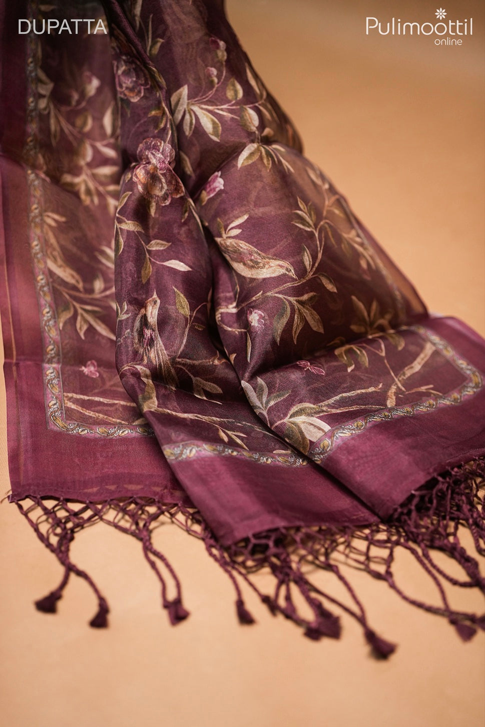 Purple Organza Unstitched Salwar Set