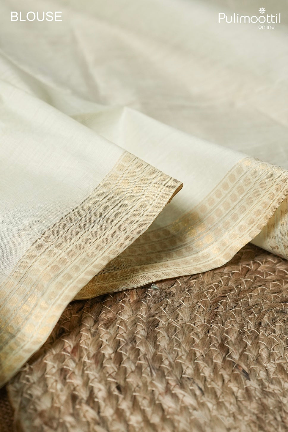 Off white color semi Chanderi traditional fancy saree