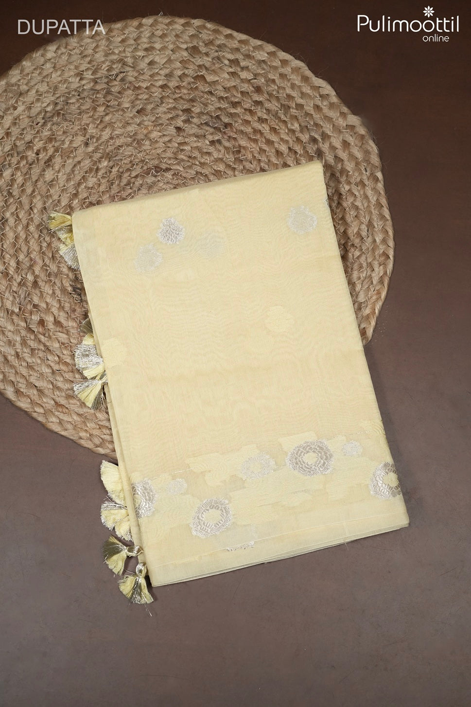 LIGHT YELLOW CHANDERI COTTON UNSTITCHED SALWAR SET
