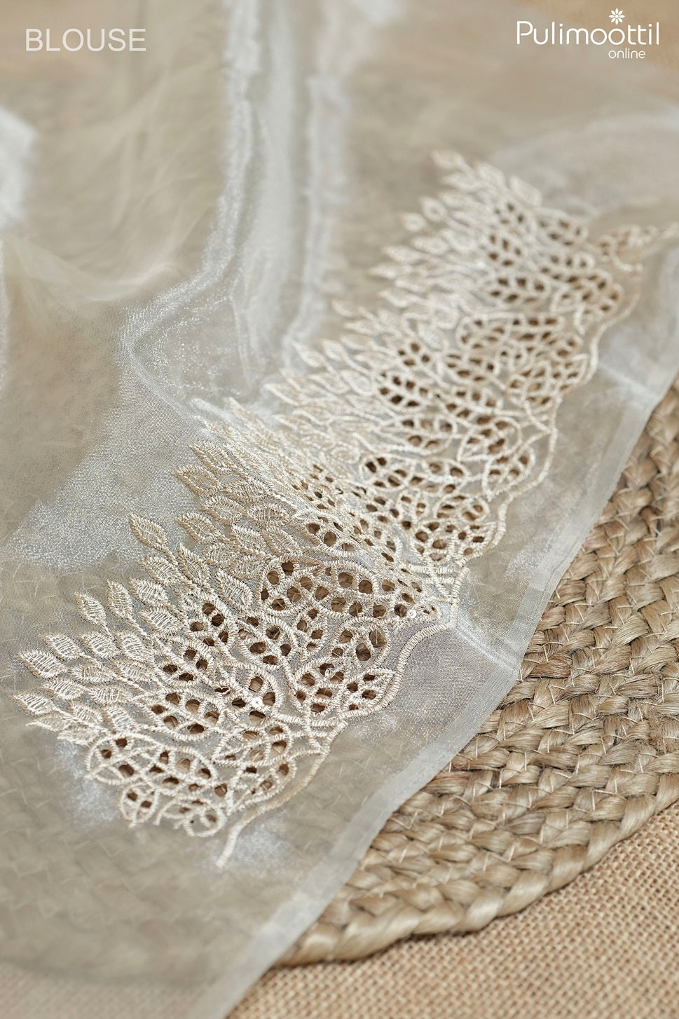 Ivory color tissue organza fancy saree