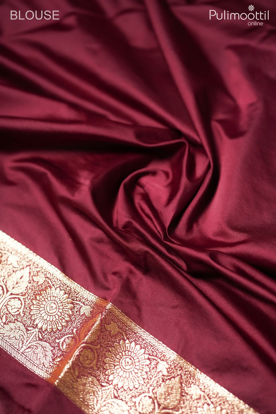 Maroon color Banarasi saree