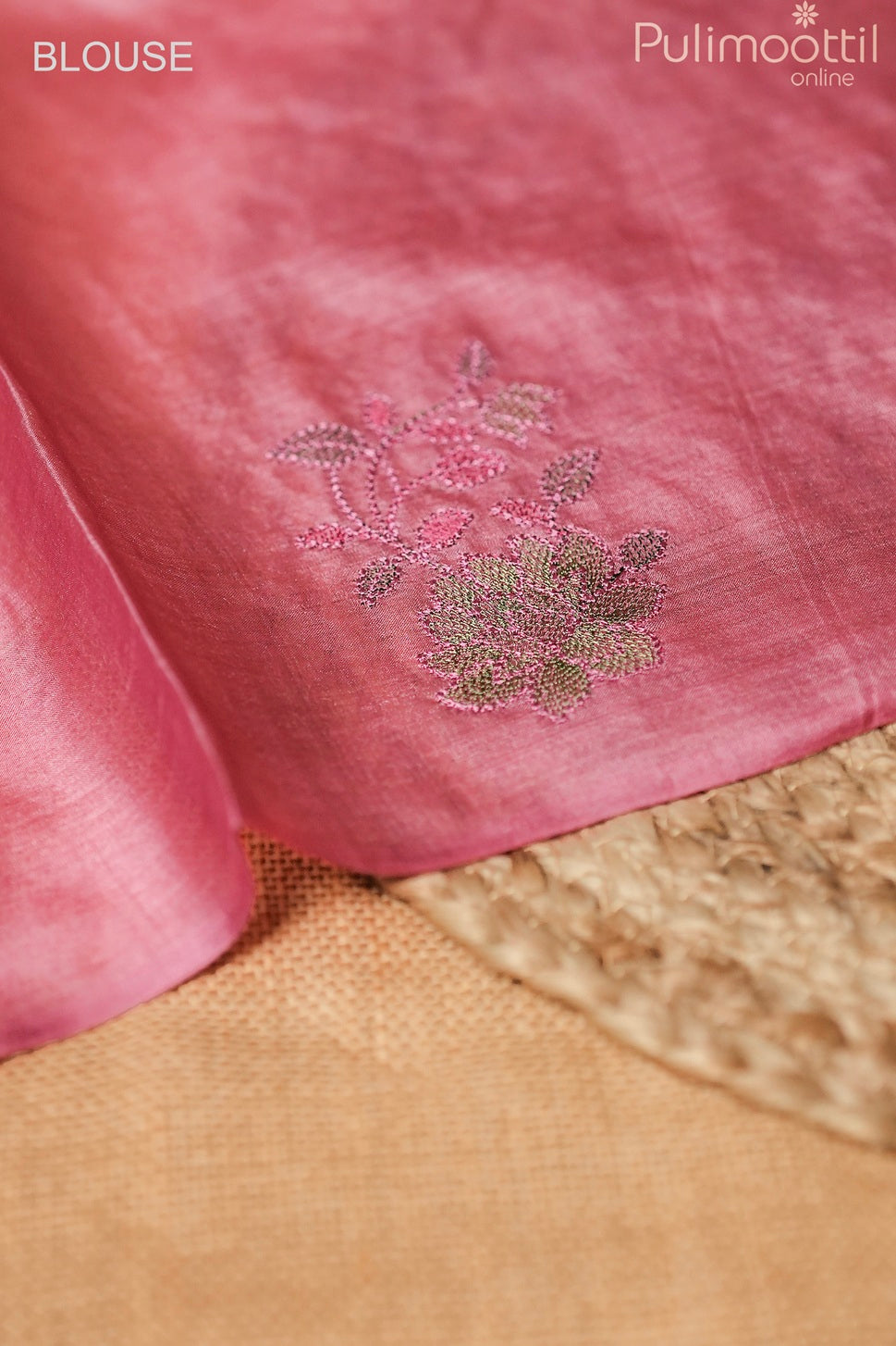 Onion pink color Tussar silk saree