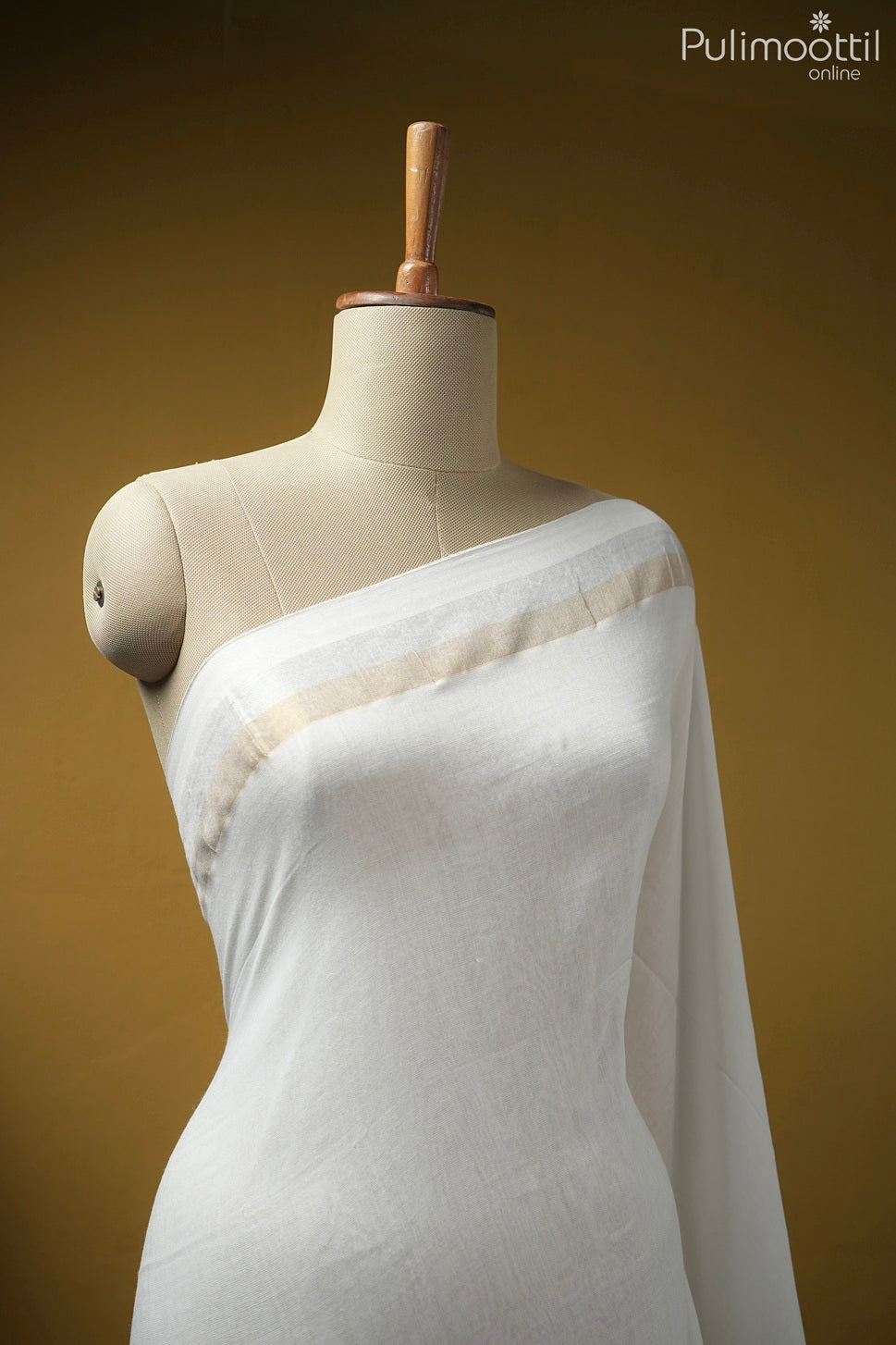 White color Mul Cotton saree