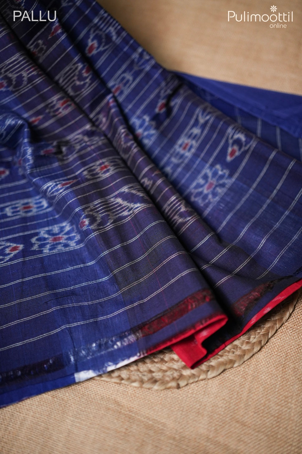 Multi color Ikat printed cotton saree