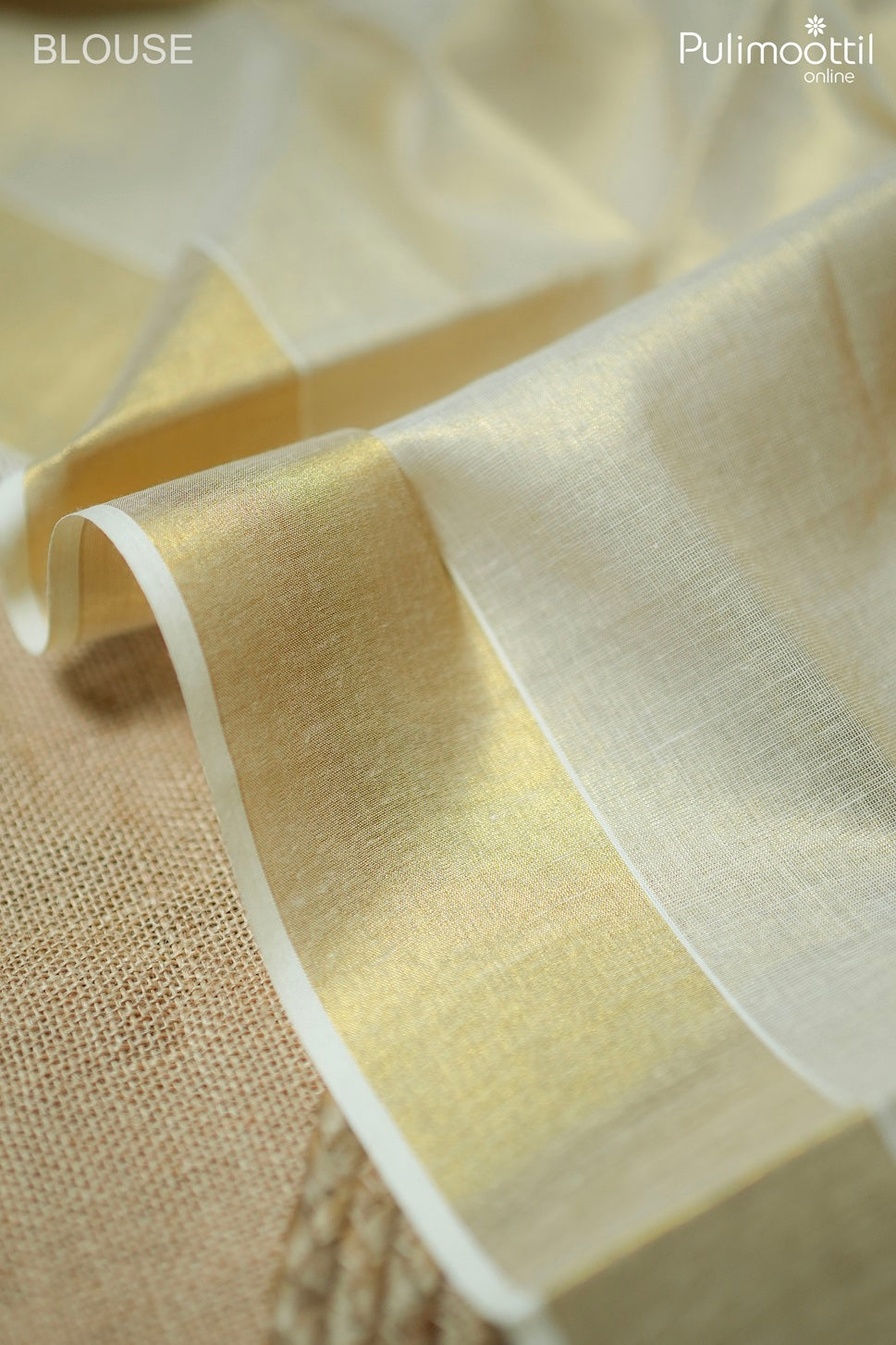 Kerala traditional golden tissue set saree