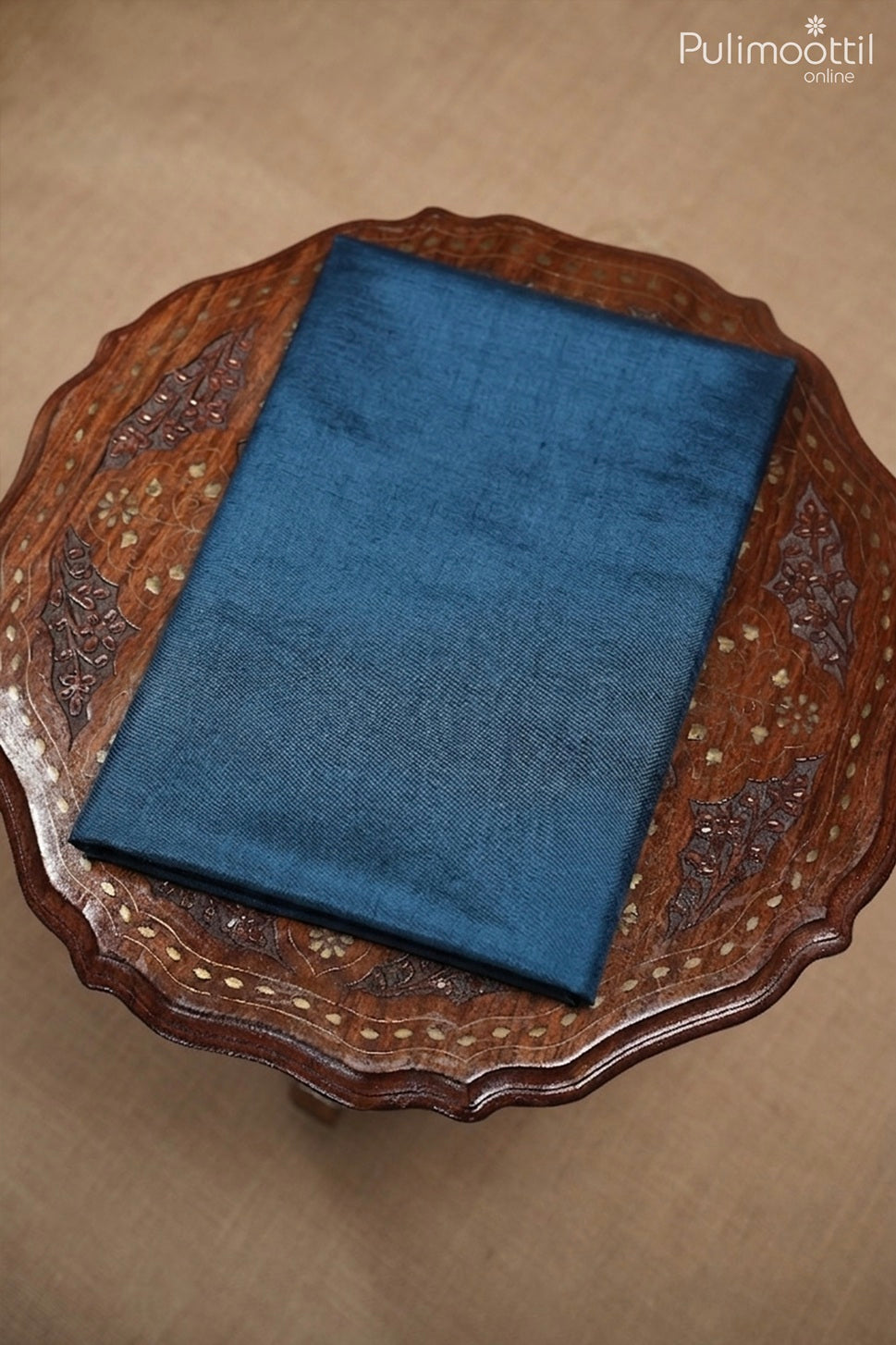 PRUSSIAN BLUE PURE SILK UNSTITCHED SALWAR SET