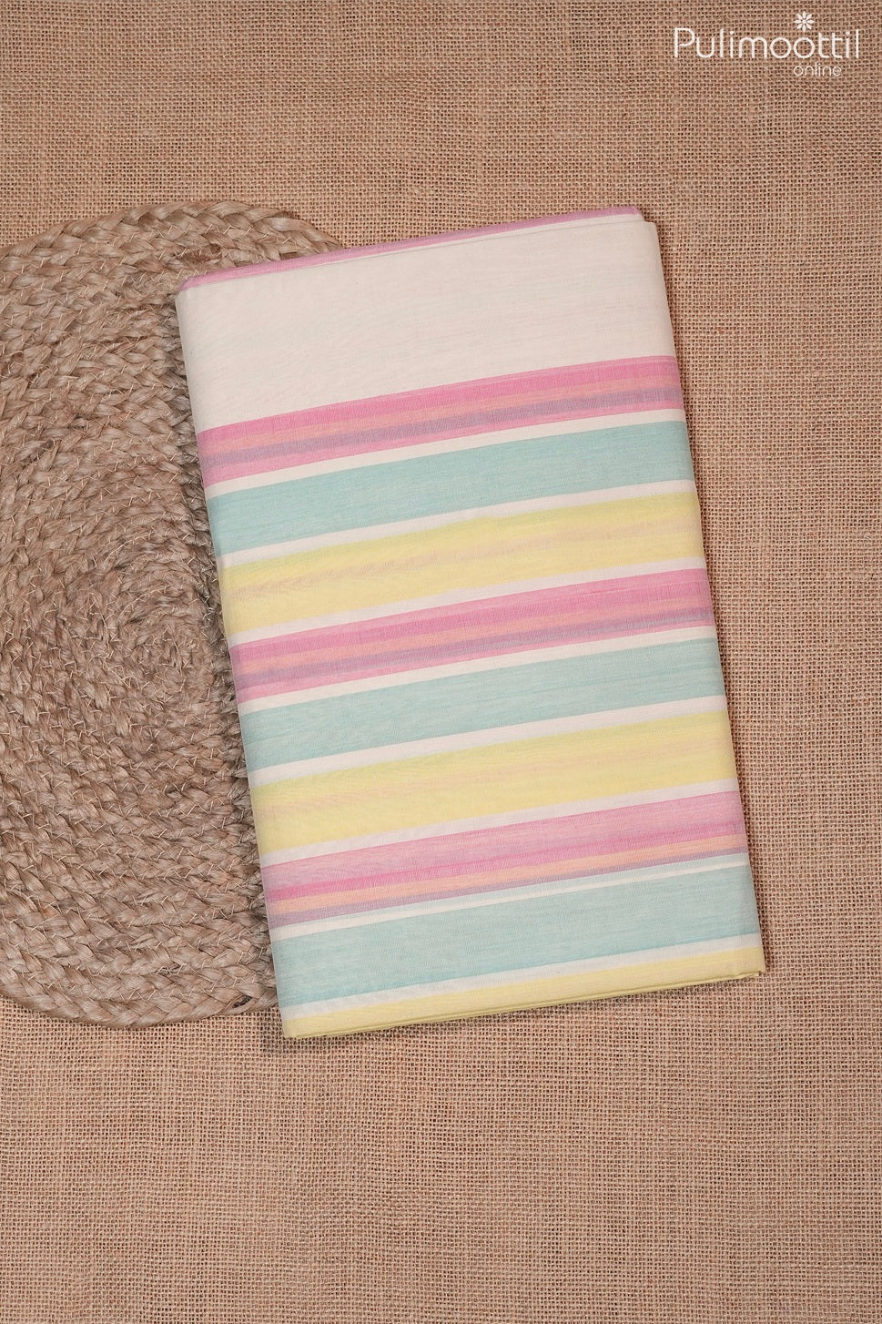 Off white color handloom cotton saree