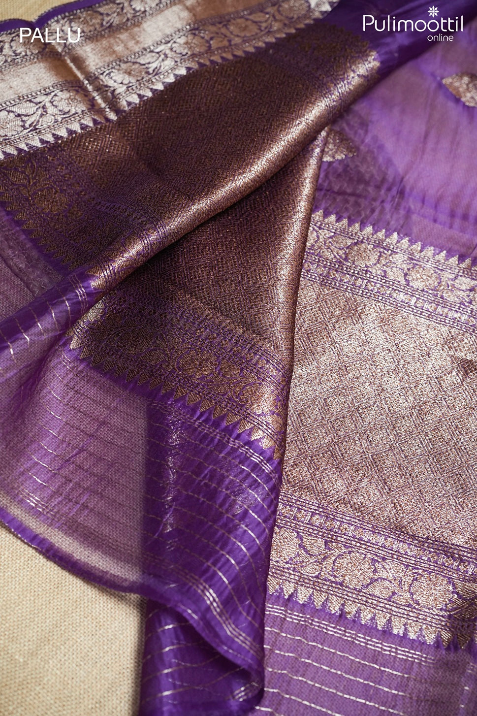 Violet color organza fancy saree