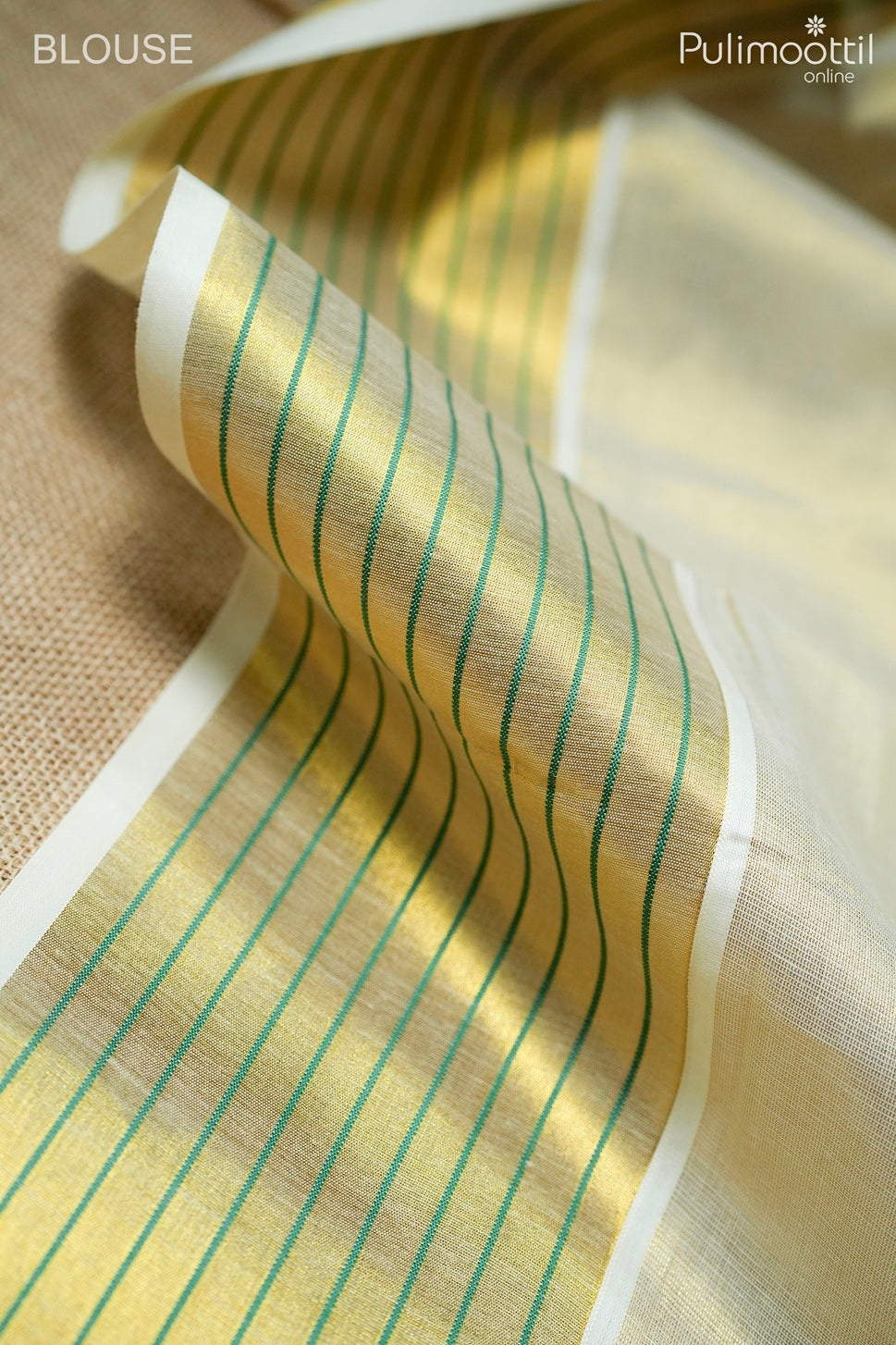 Kerala traditional golden tissue set saree