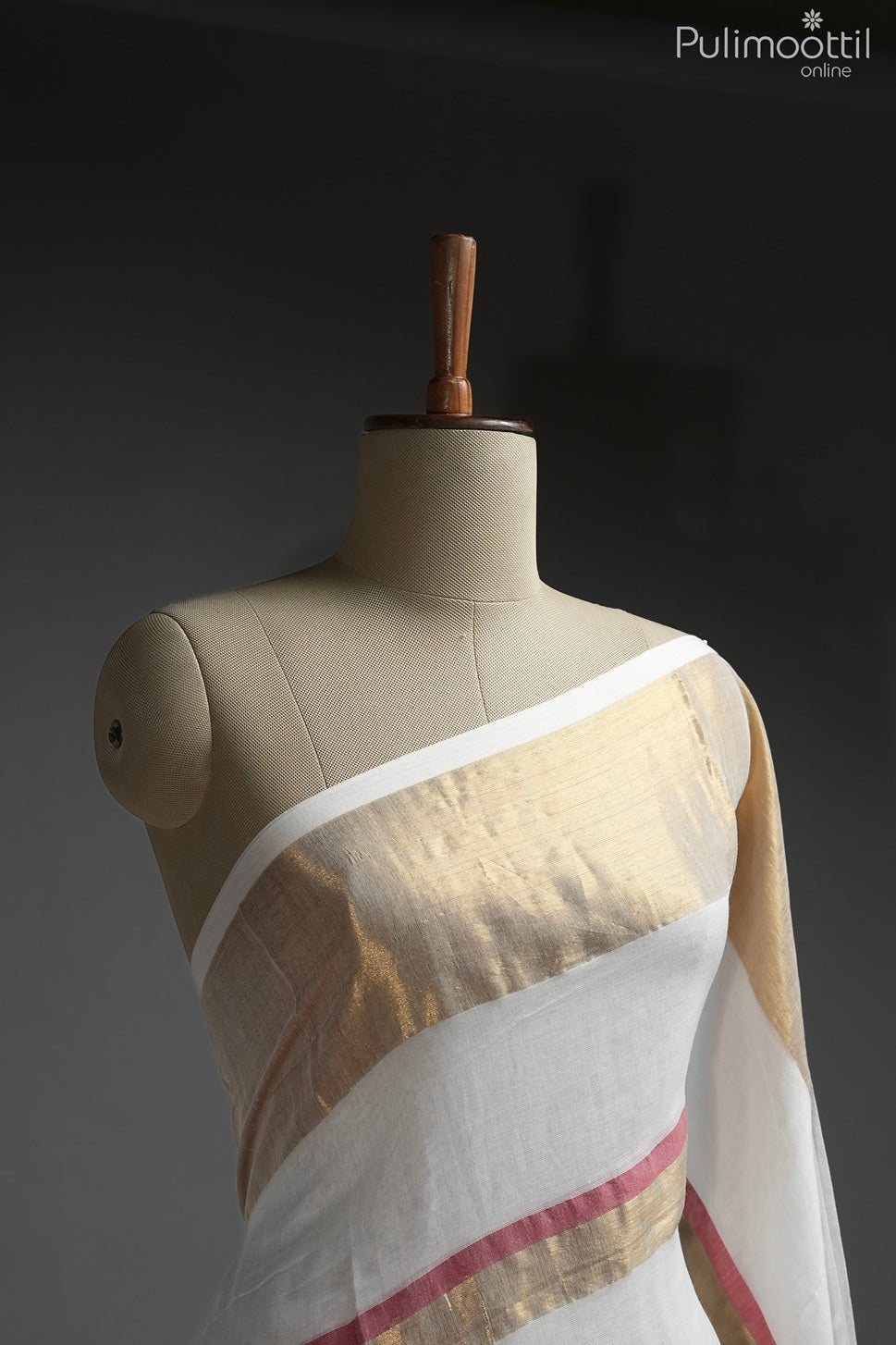White color Mul Cotton saree